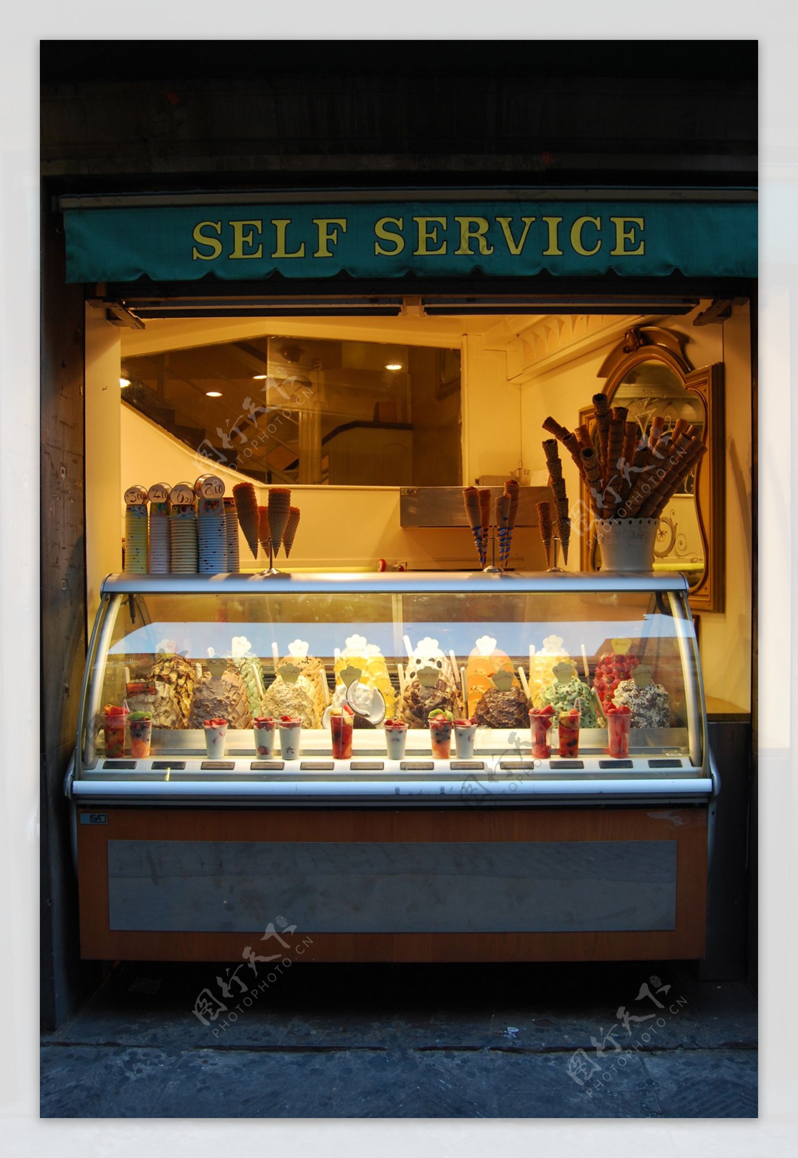罗马街头冰淇淋店图片