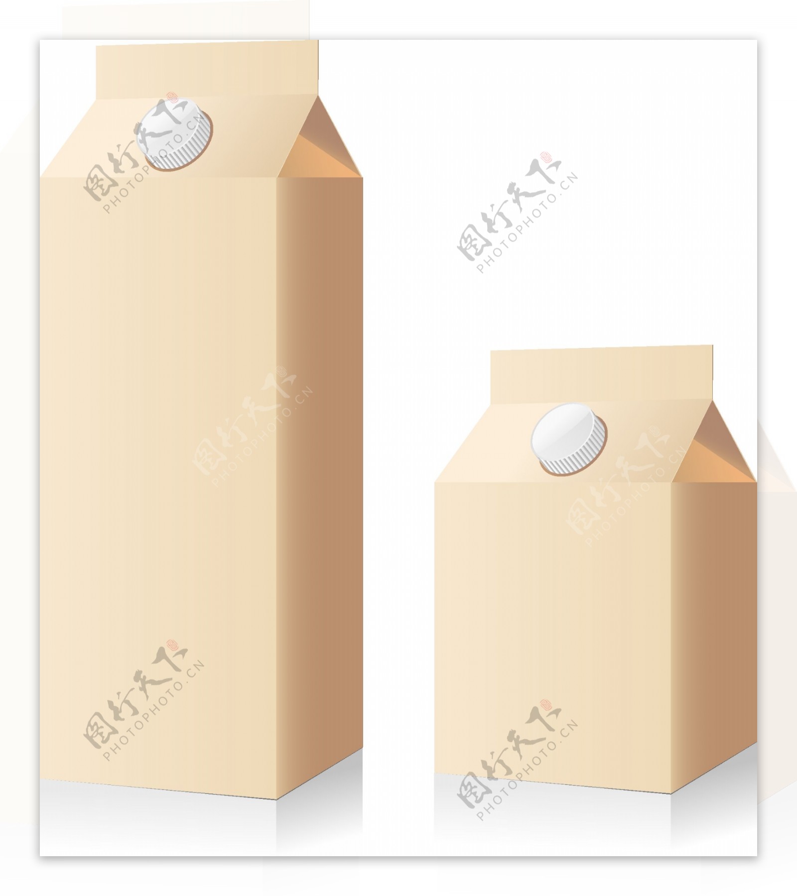 空白饮料包装盒矢量素材