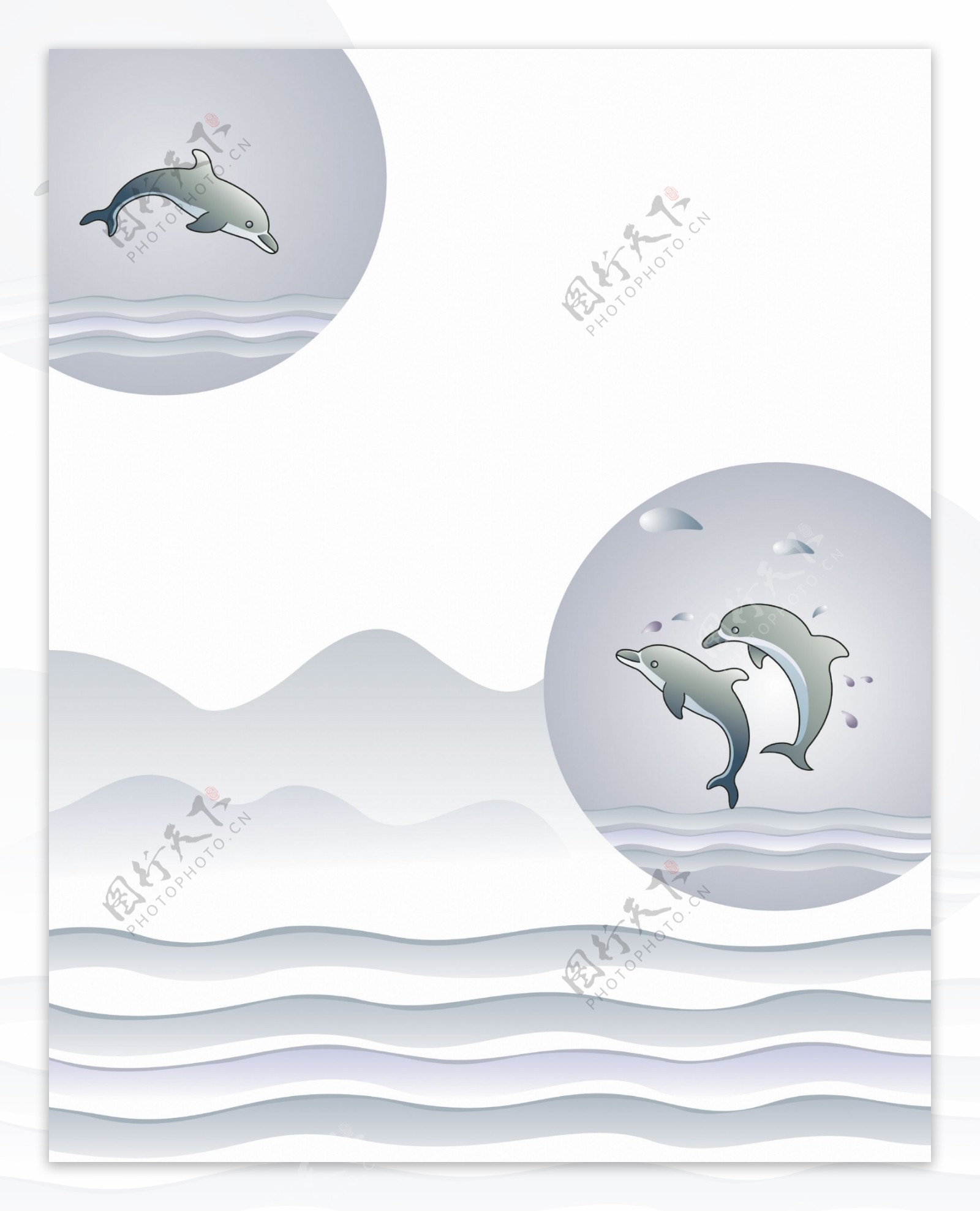 海豚海移门图片