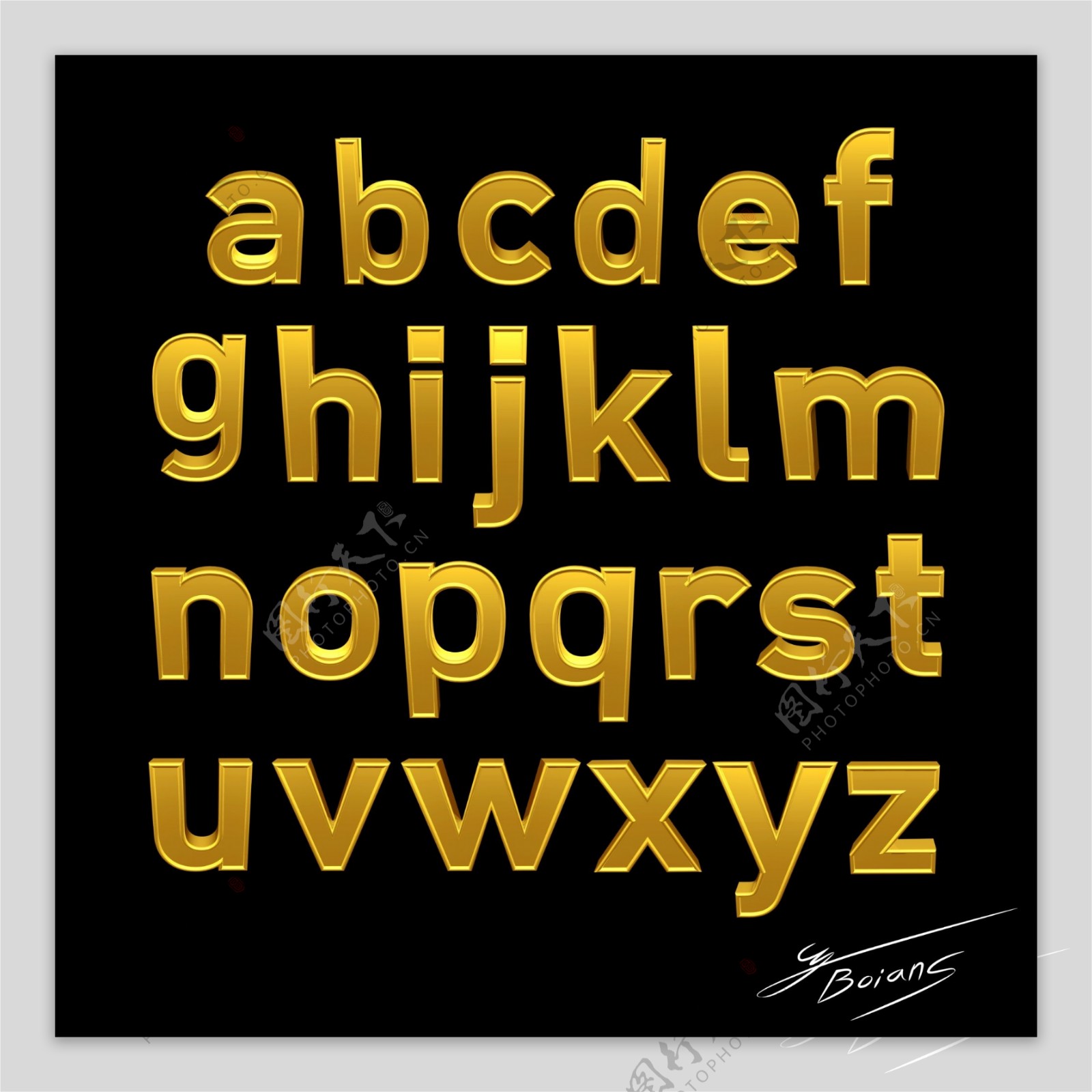 字母金色字母图片