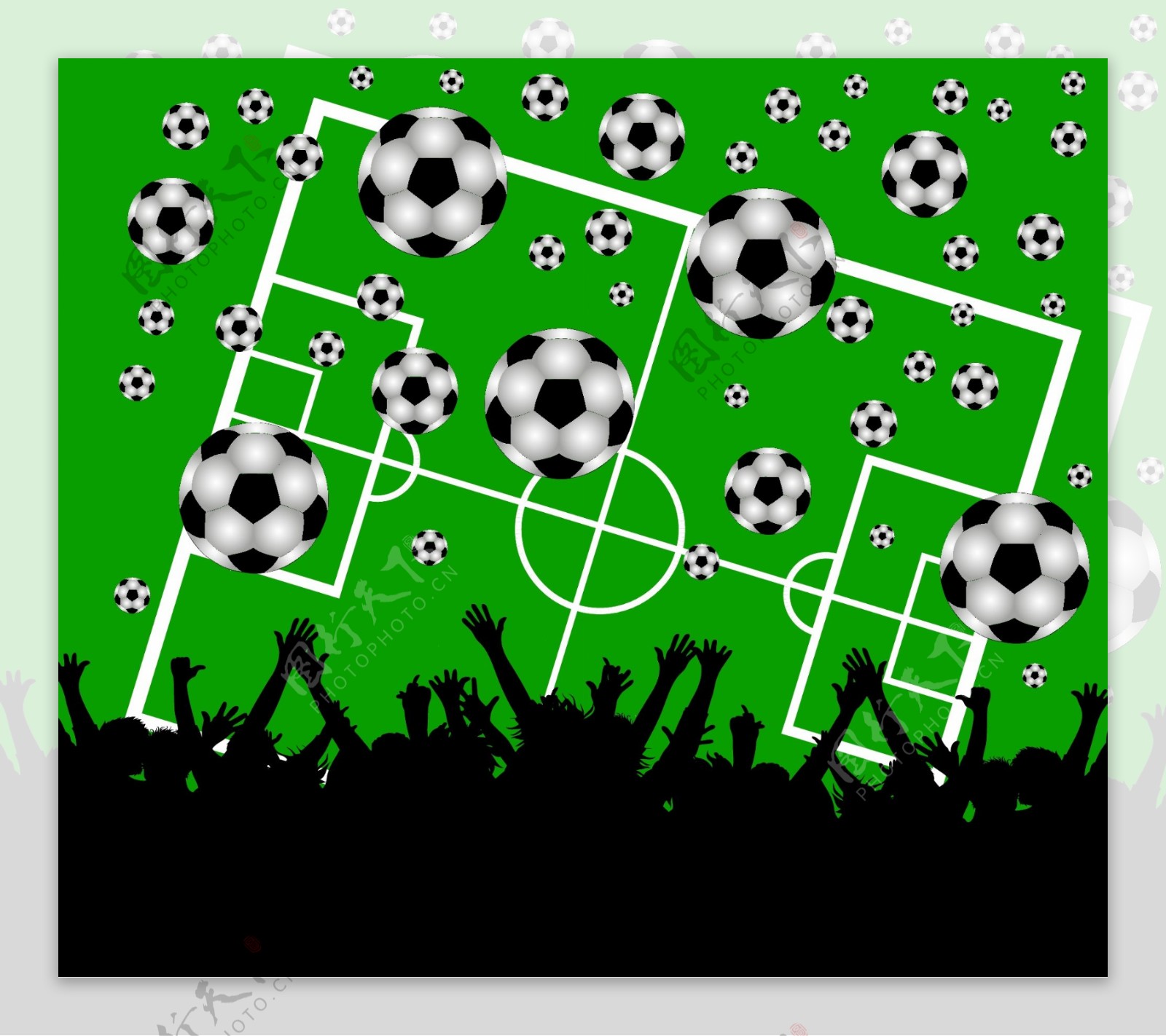 足球运动主题海报矢量素材