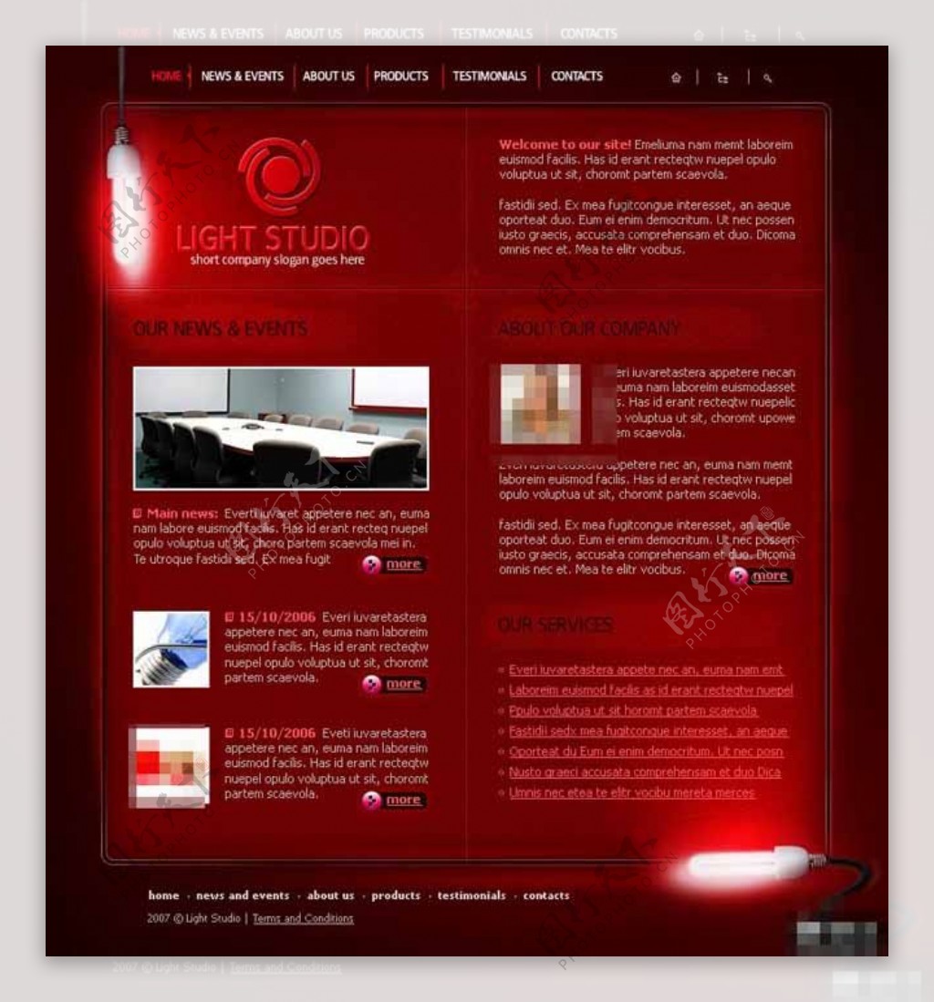红色光源工作室网页模板