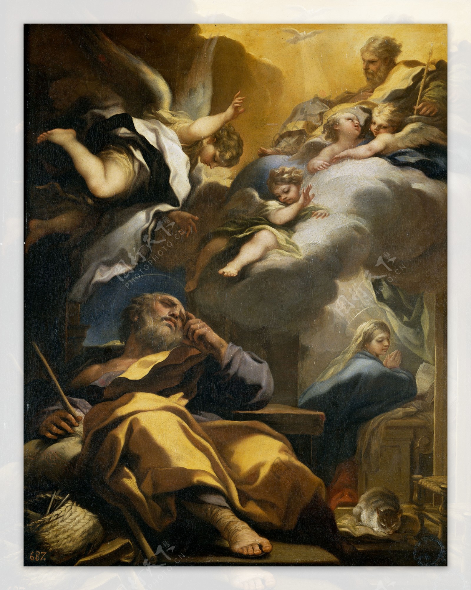 GiordanoLucaElsuenodeSanJoseCa.1697意大利画家卢卡焦尔达诺FaPresto人物油画装饰画