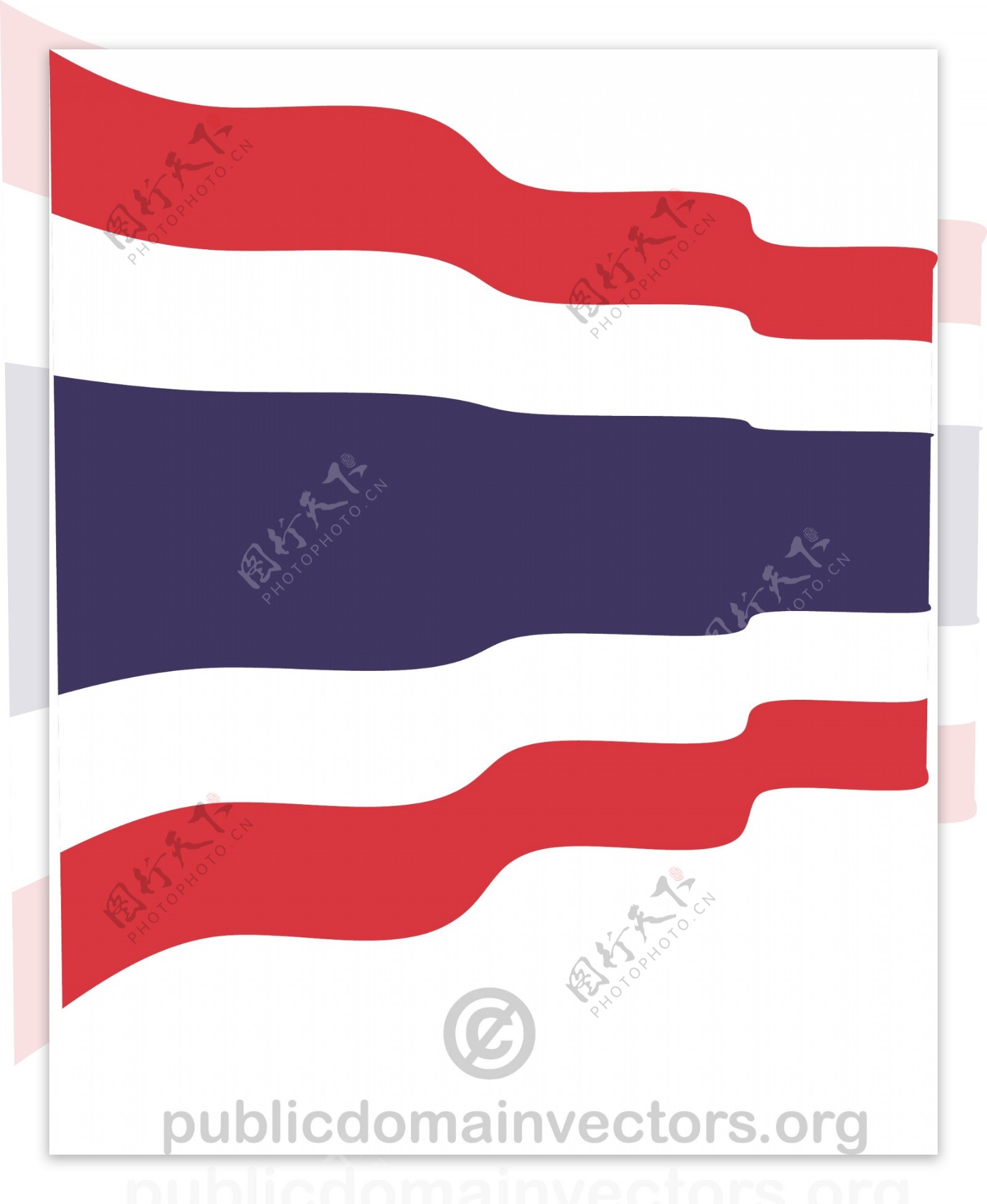 泰国国旗挥舞向量