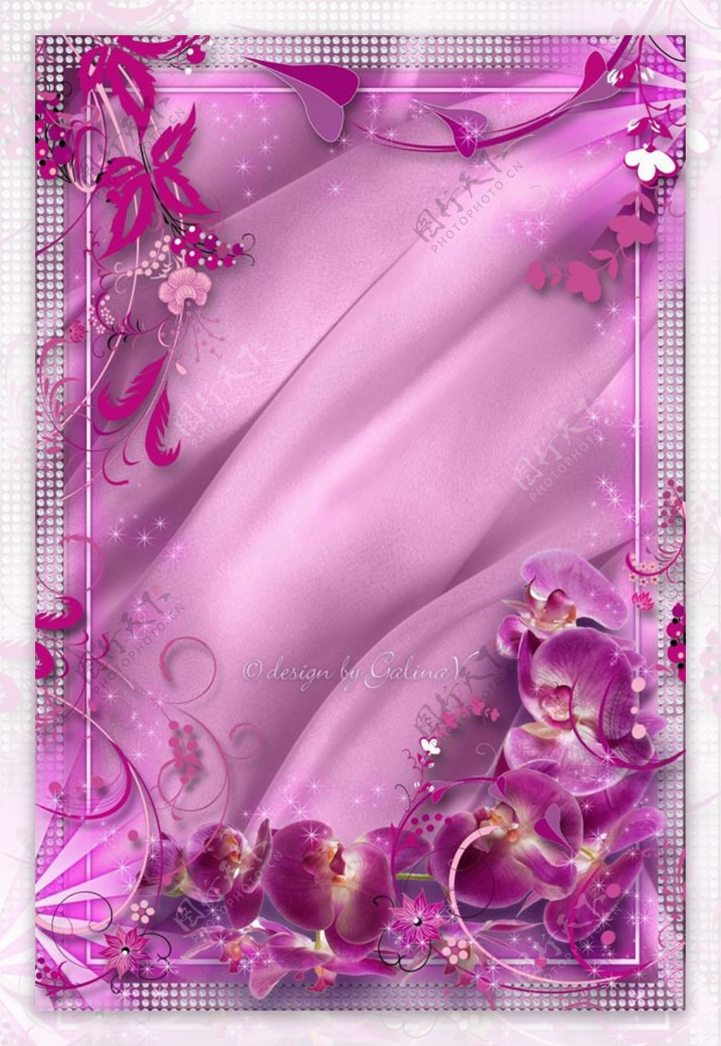 紫色花卉背景图片psd素材