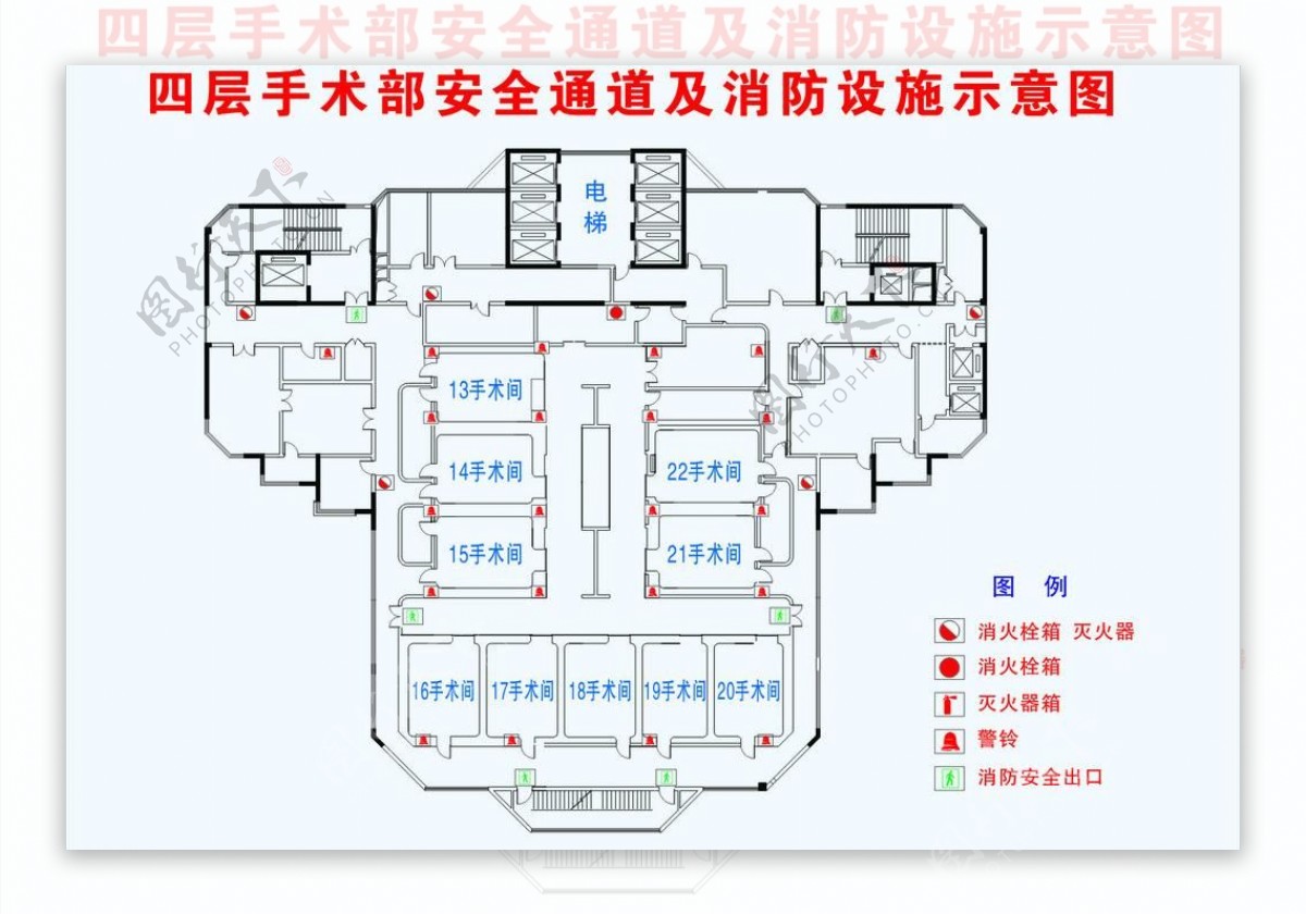 安全通道及消防设施示意图图片