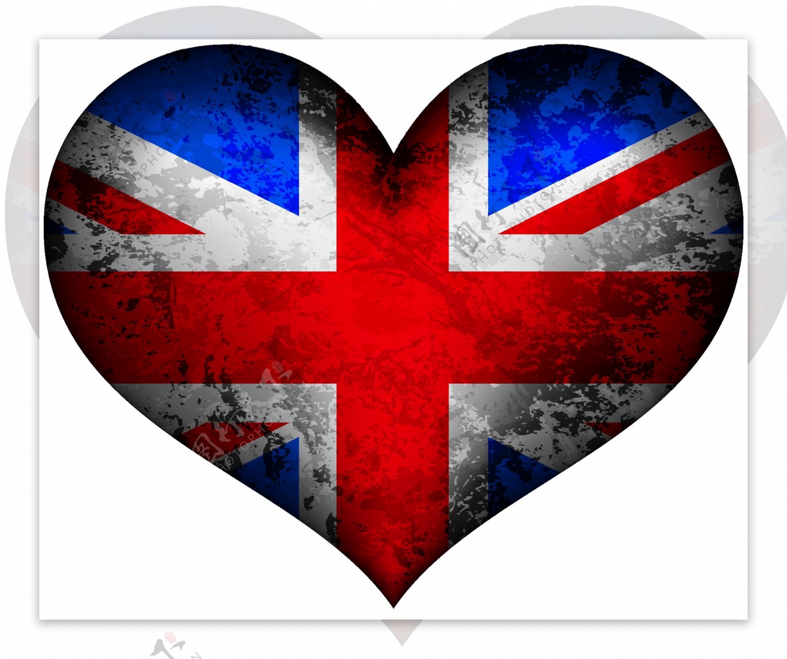 心型英国国旗图片