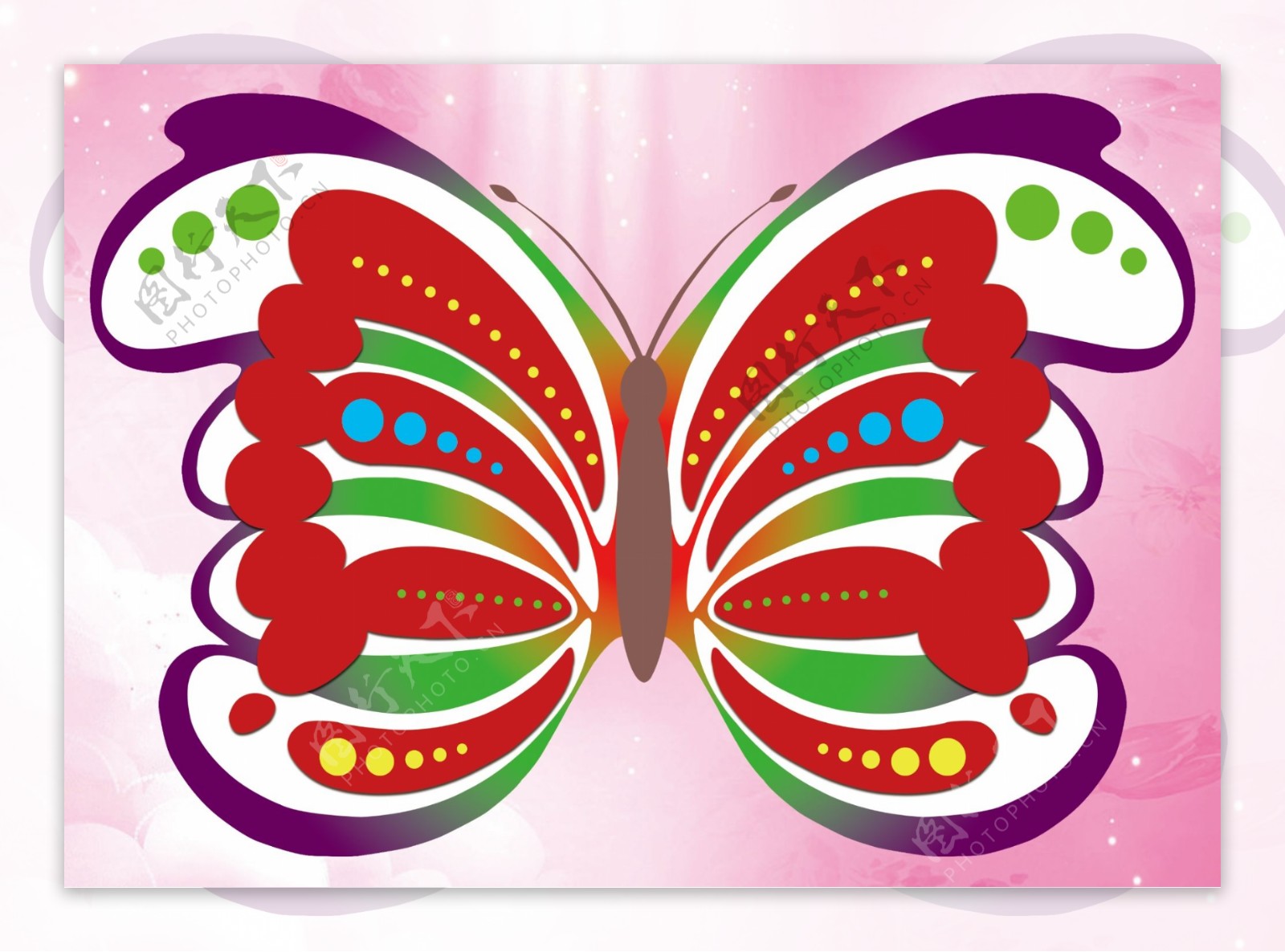 蝴蝶造型可做手卡折页