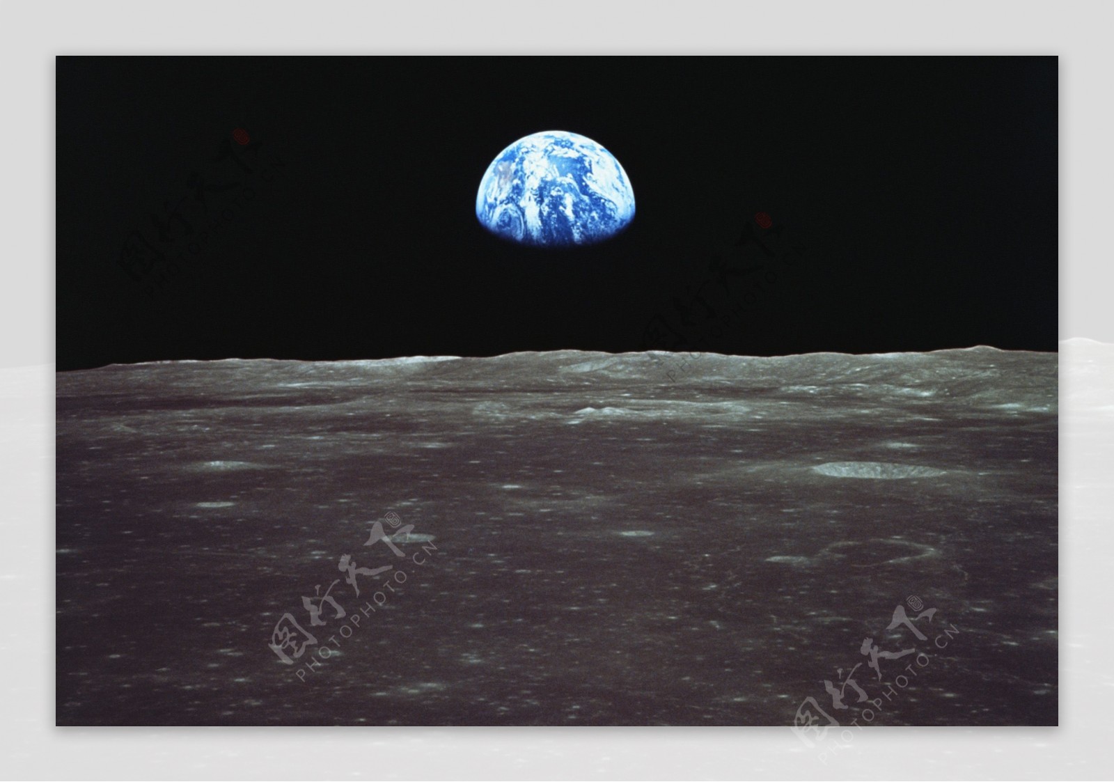 月球上看地球图片