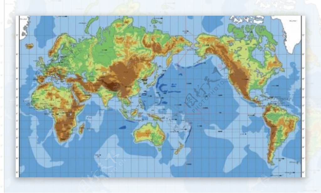 丰富多彩的世界地图矢量地形