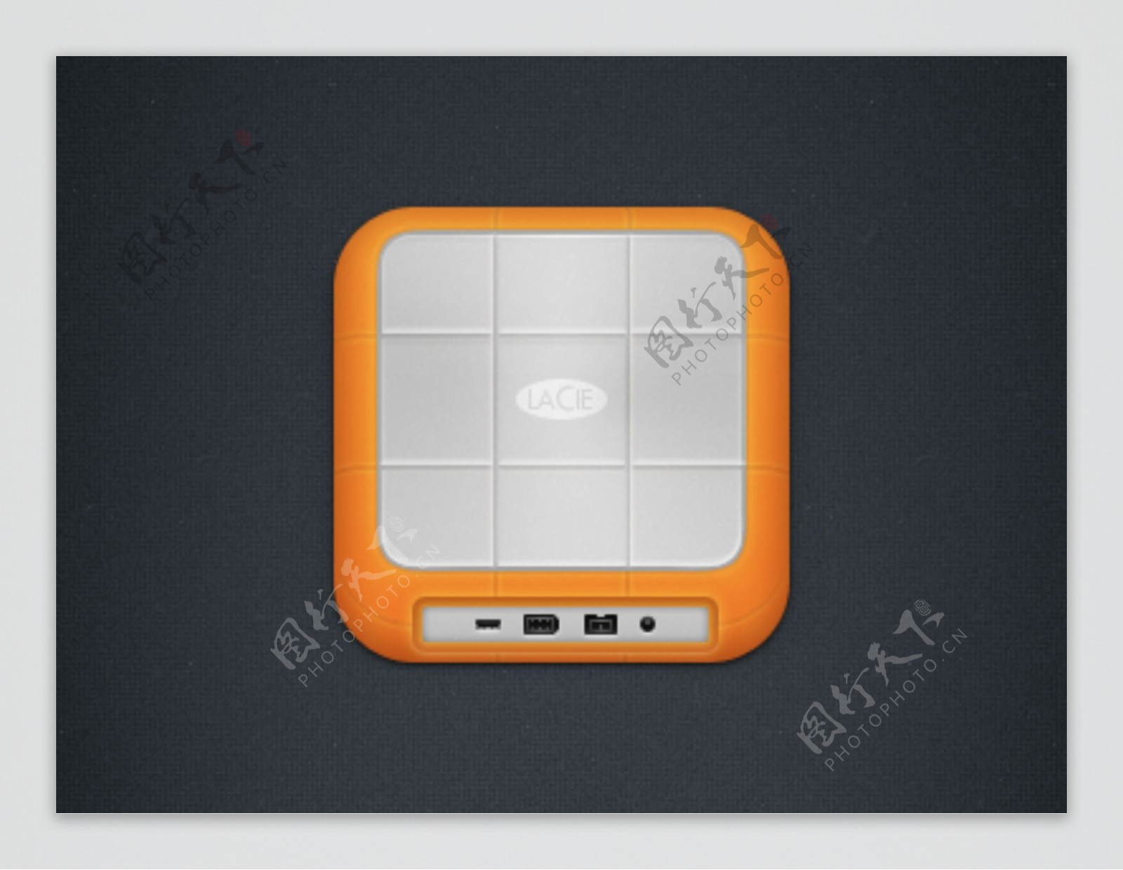 橙色的iOS硬盘驱动器图标psd