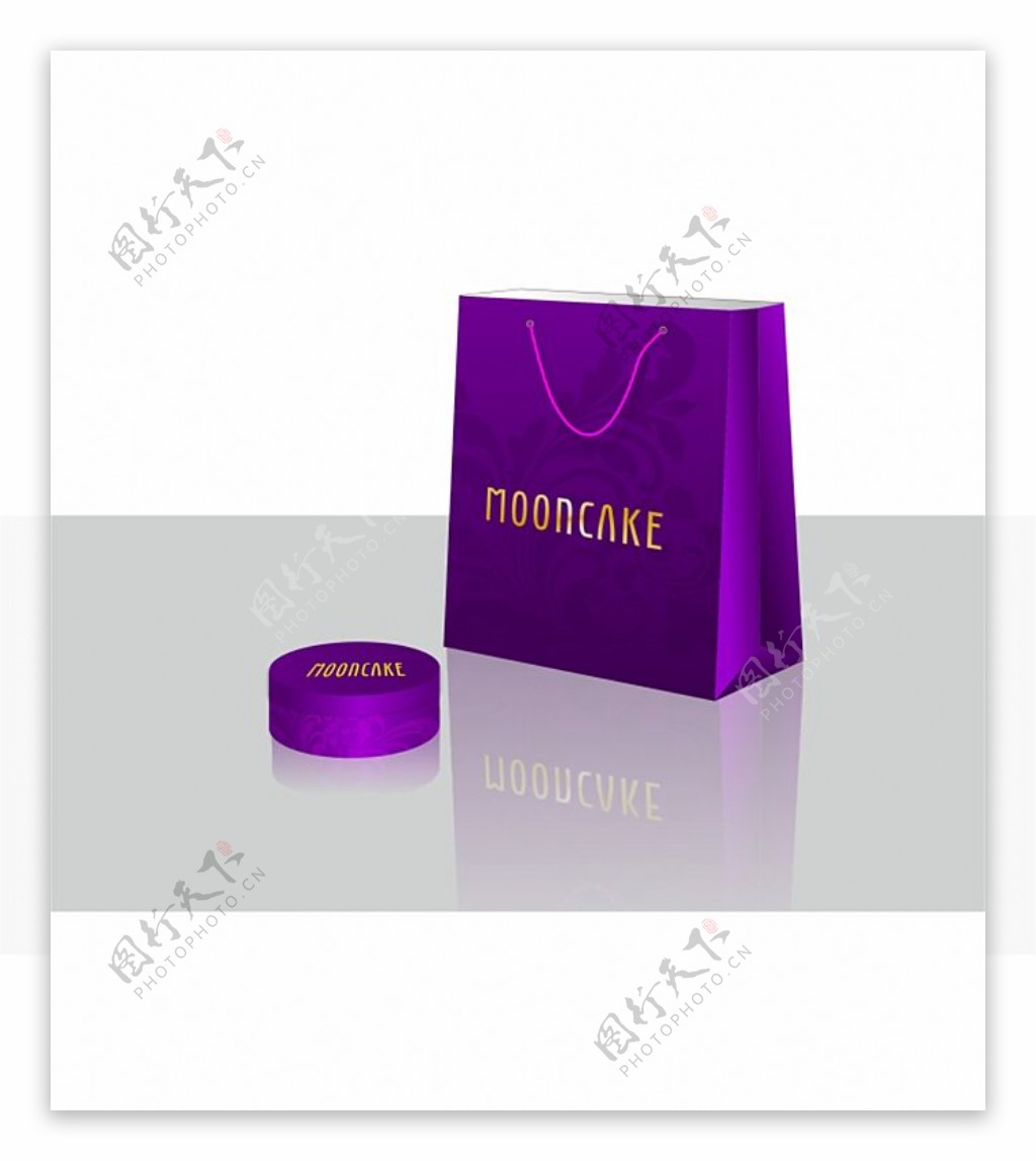 紫色高雅手提袋立体图矢量素材
