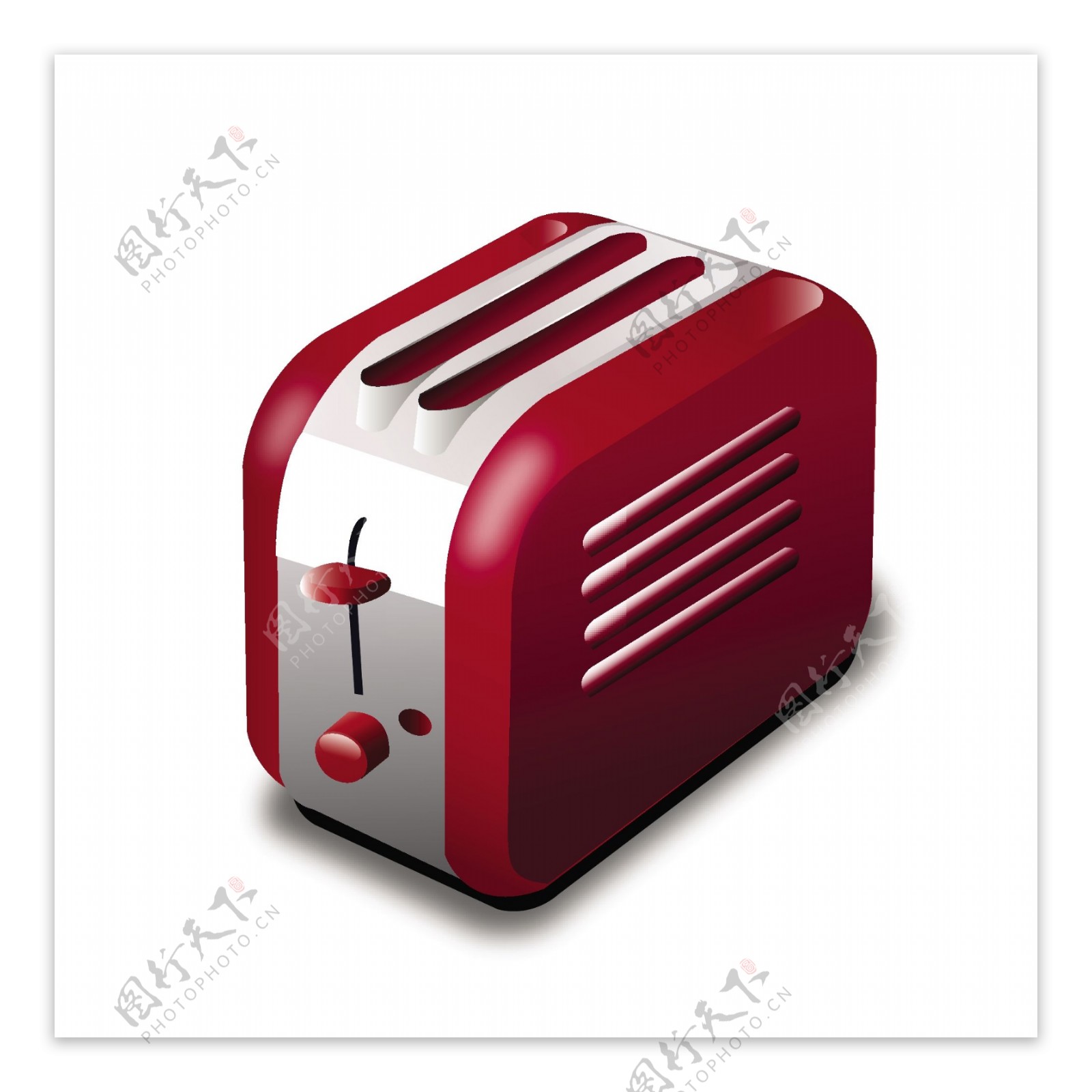 红色卡通烤面包机