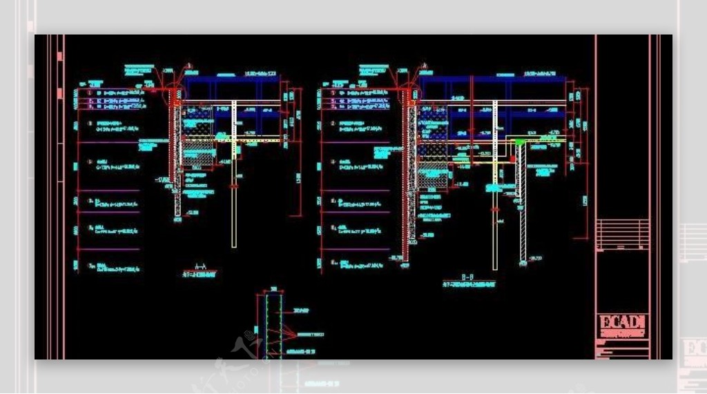 绿地公馆围护结构剖面图施工图