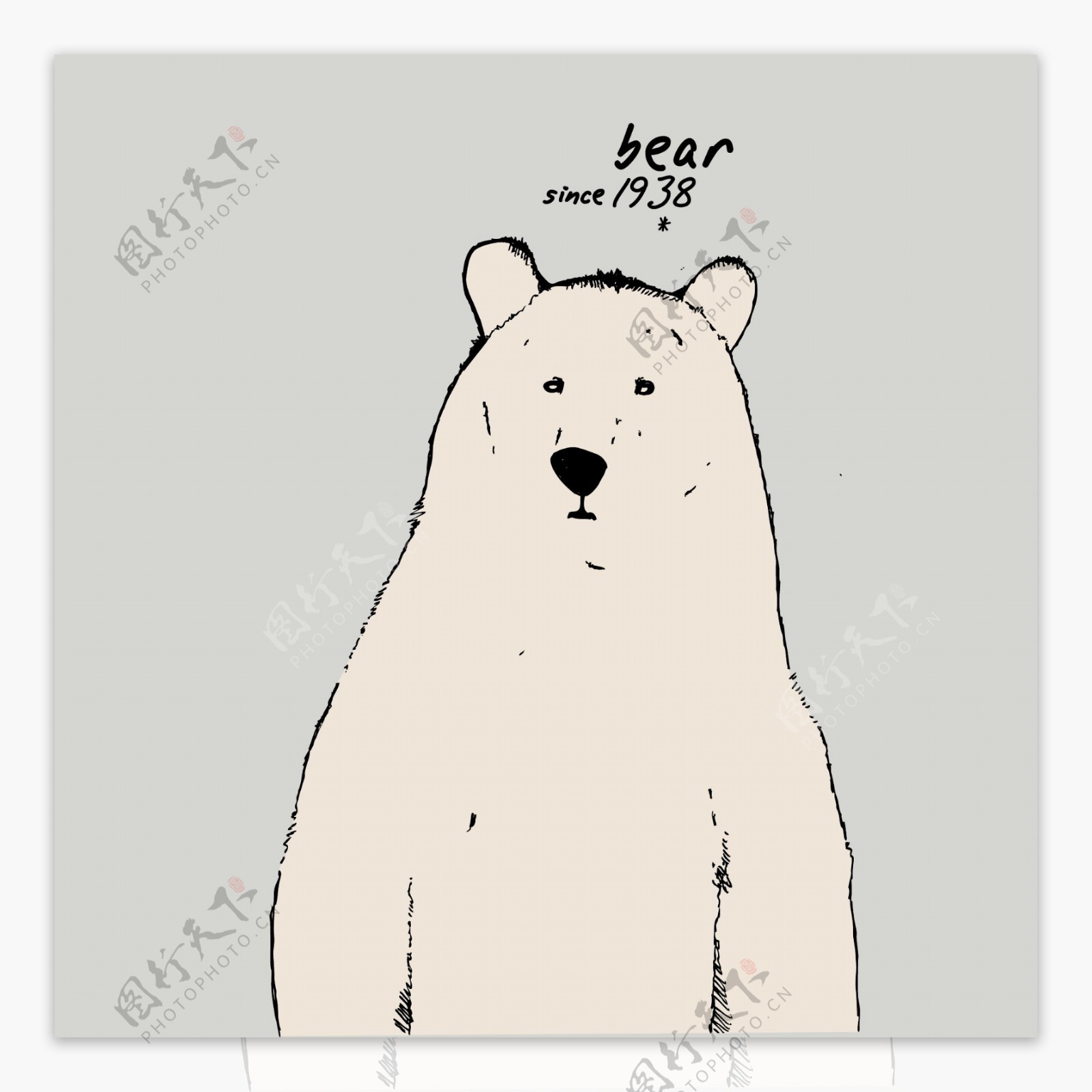 印花矢量图可爱卡通卡通动物熊文字免费素材
