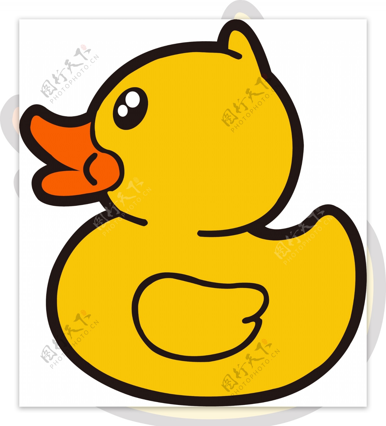 卡通可爱黄色小鸭子