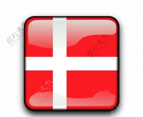 丹麦国旗里面有光泽的标签