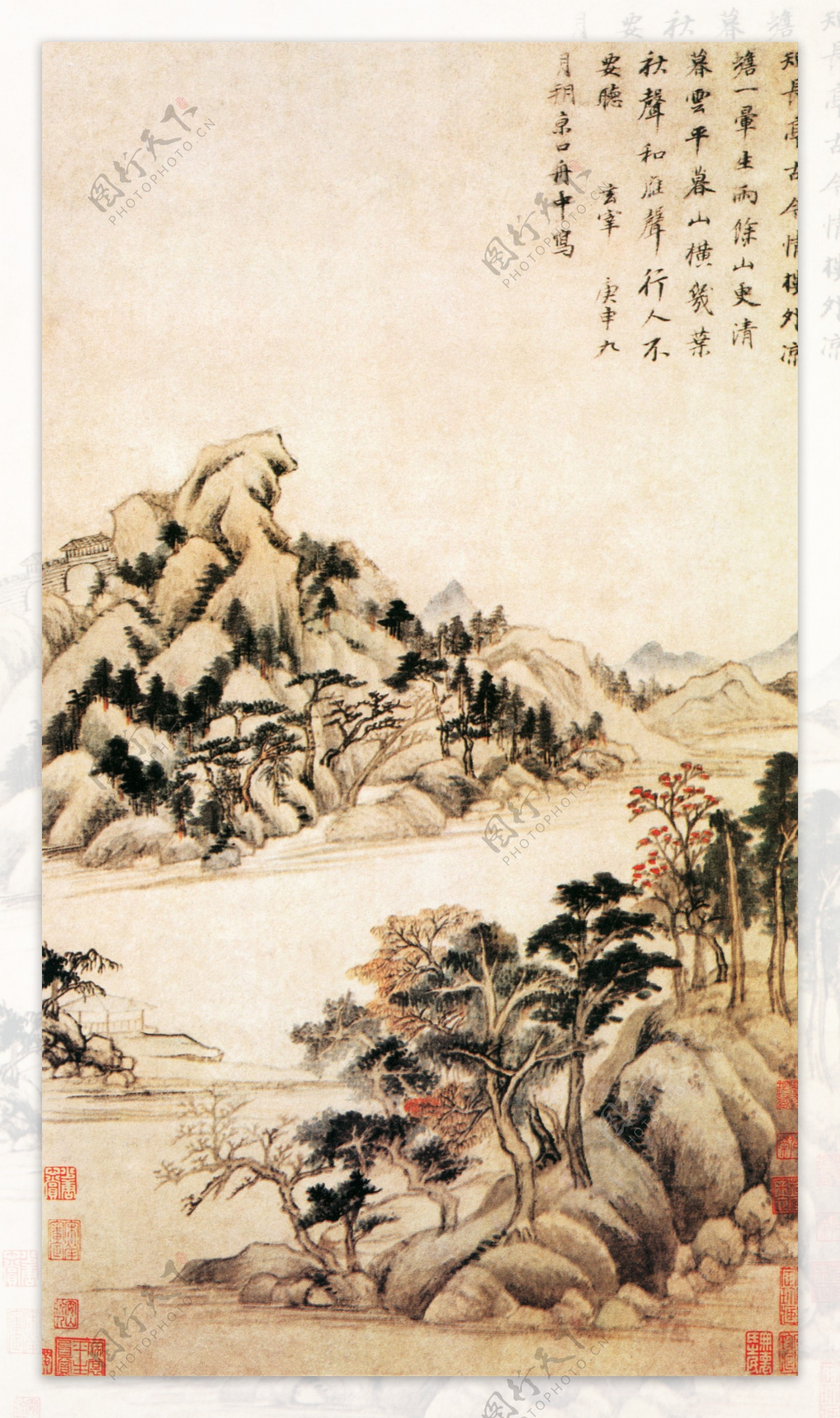 山水名画秋兴八景图b