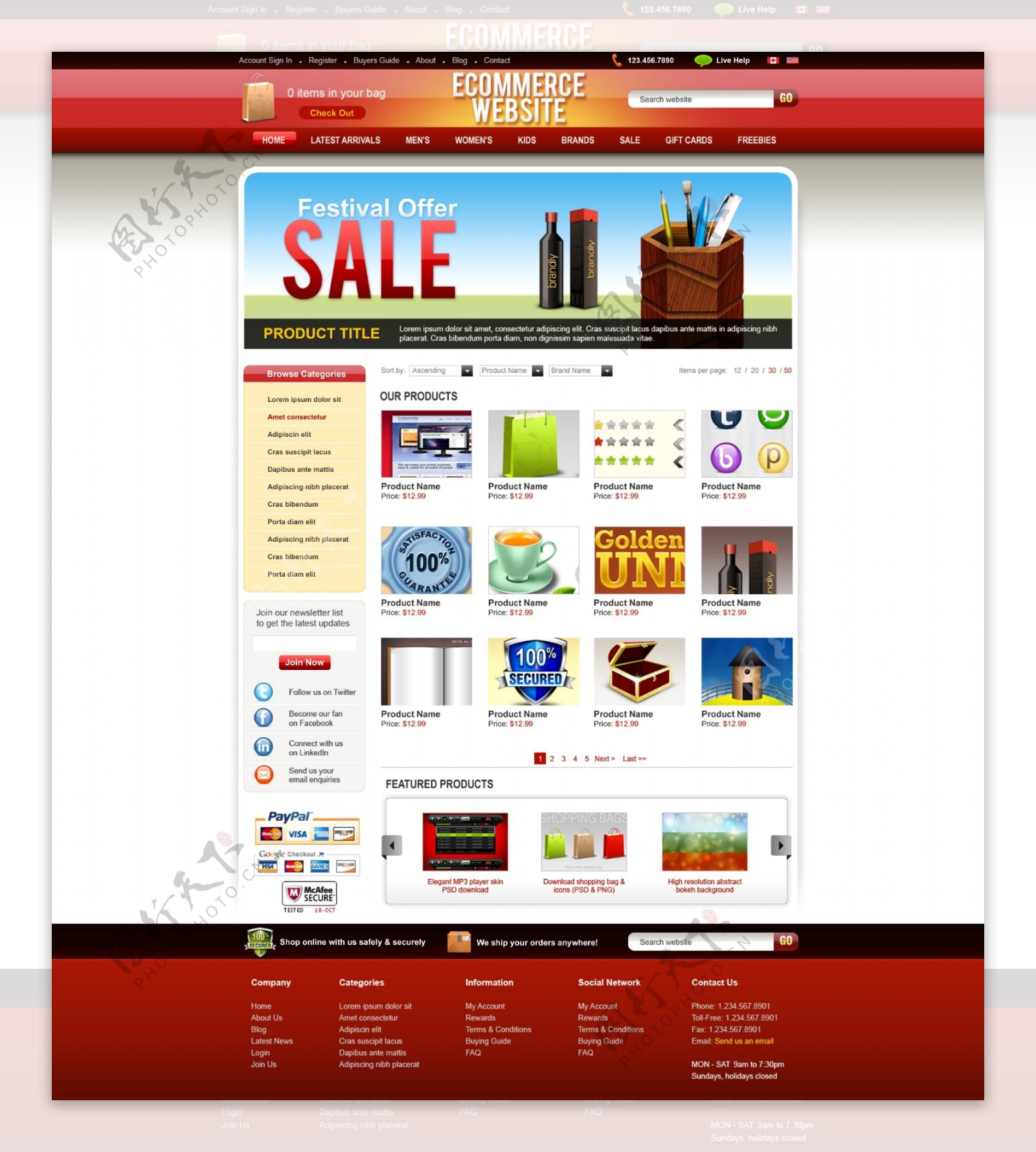 商业网站版式设计图片