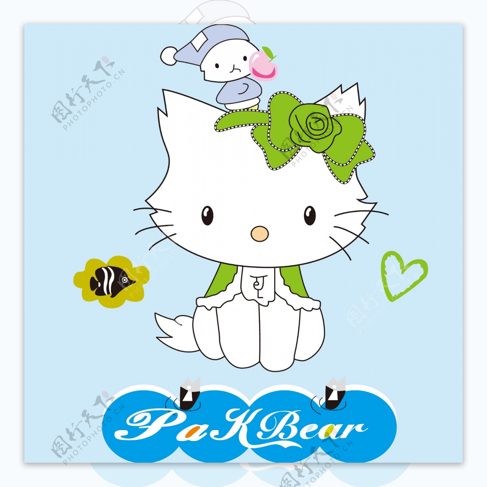 印花矢量图卡通形象凯蒂猫卡通动物猫免费素材