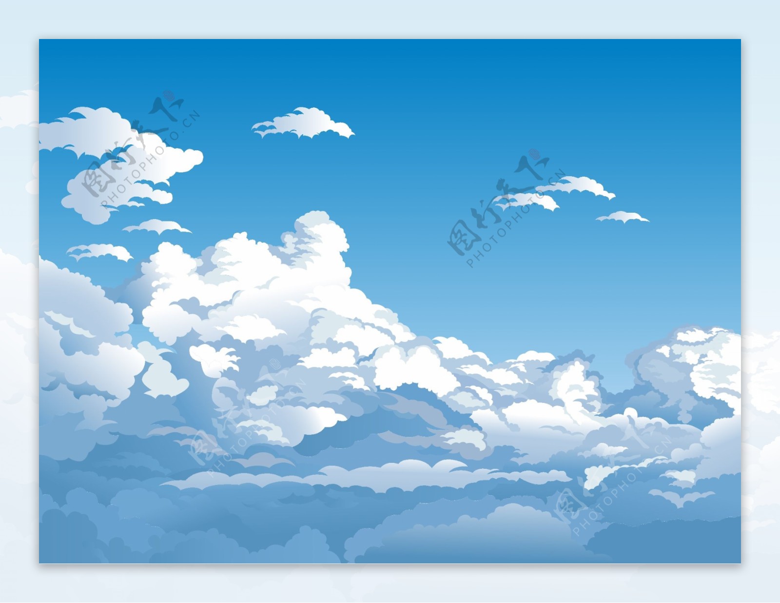 夏天的云湛蓝的天空vectorbackground