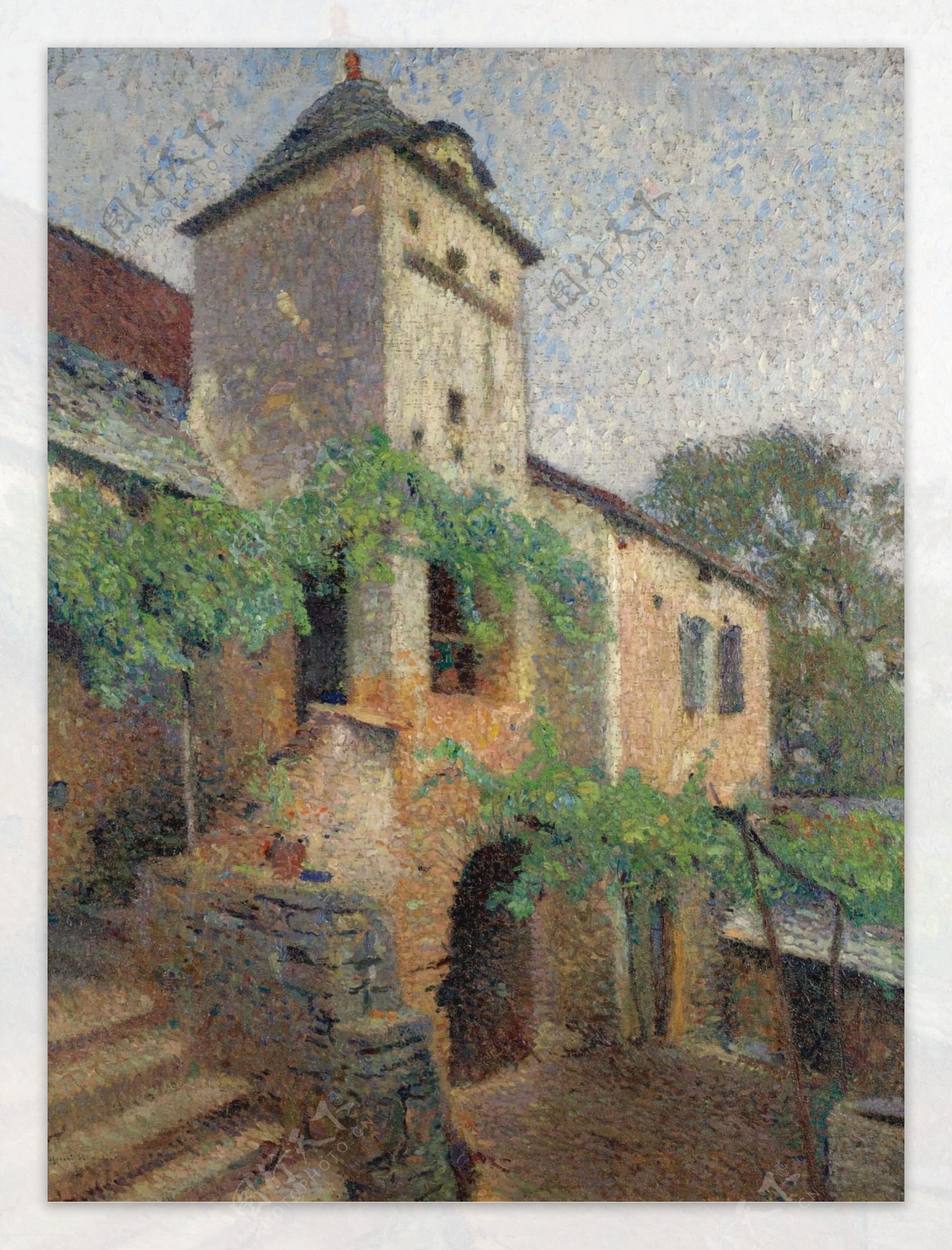 HenriMartinViewoftheFarmwithaDoveLoft1930大师画家风景画静物油画建筑油画装饰画