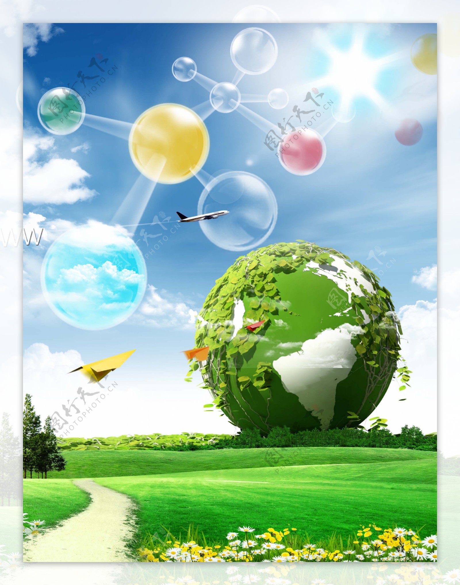 绿色生态环保海报模板下载