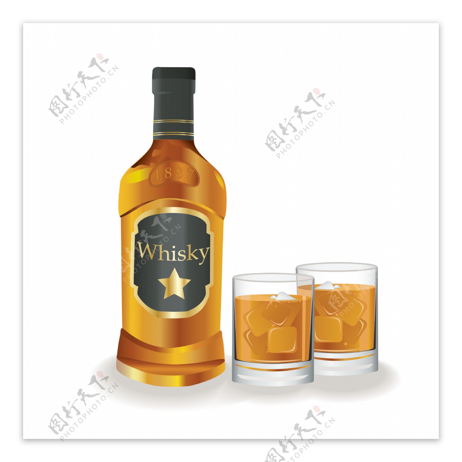 威士忌酒杯图片