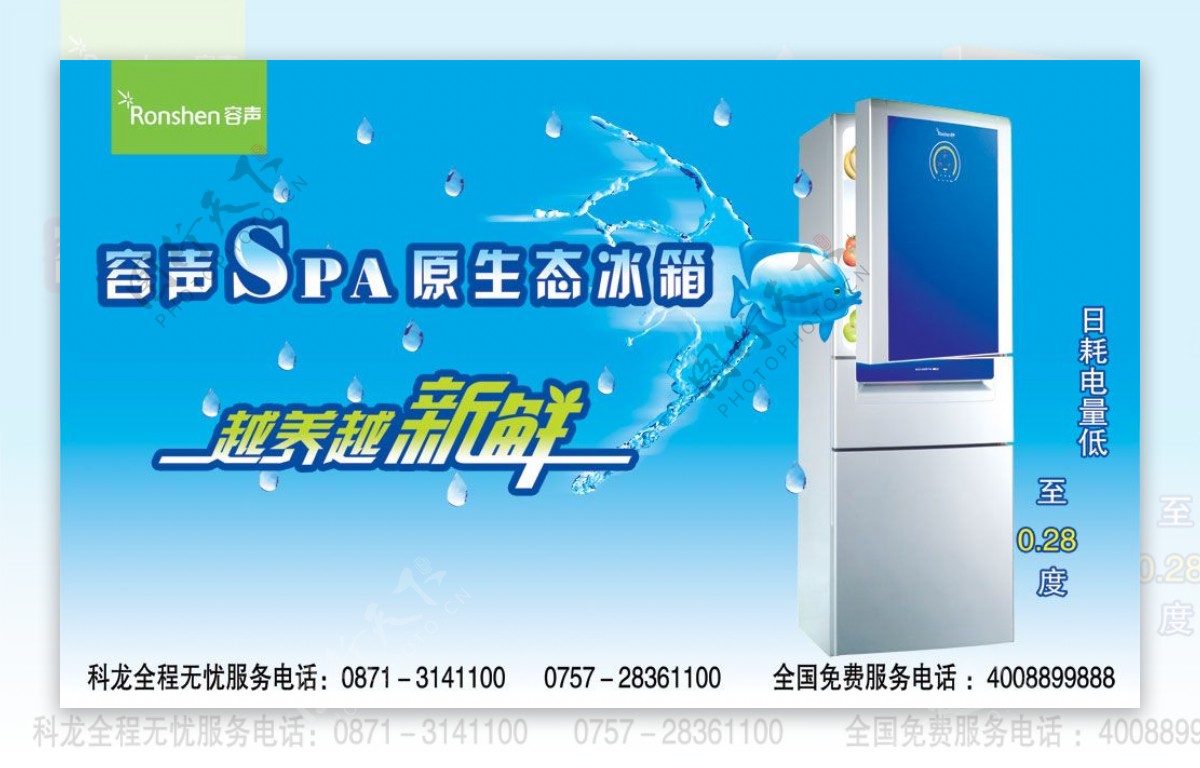 容声SPA原生态冰箱广告PSD素