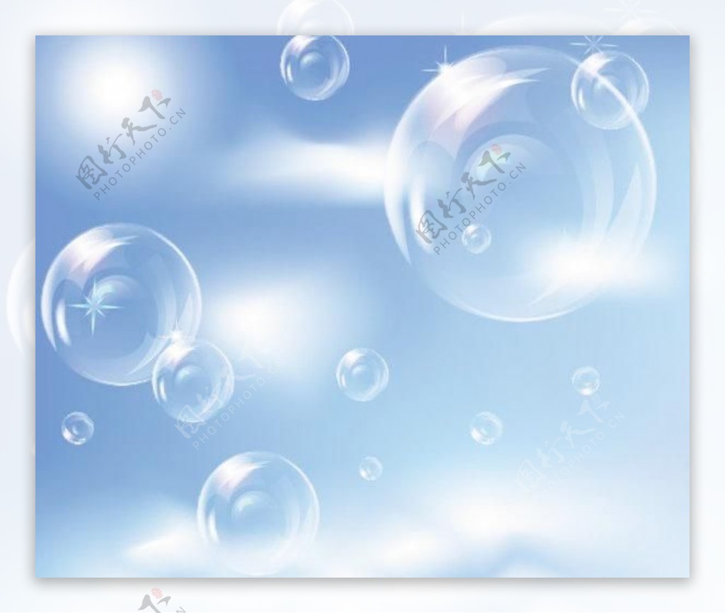 气泡与蓝天矢量素材1