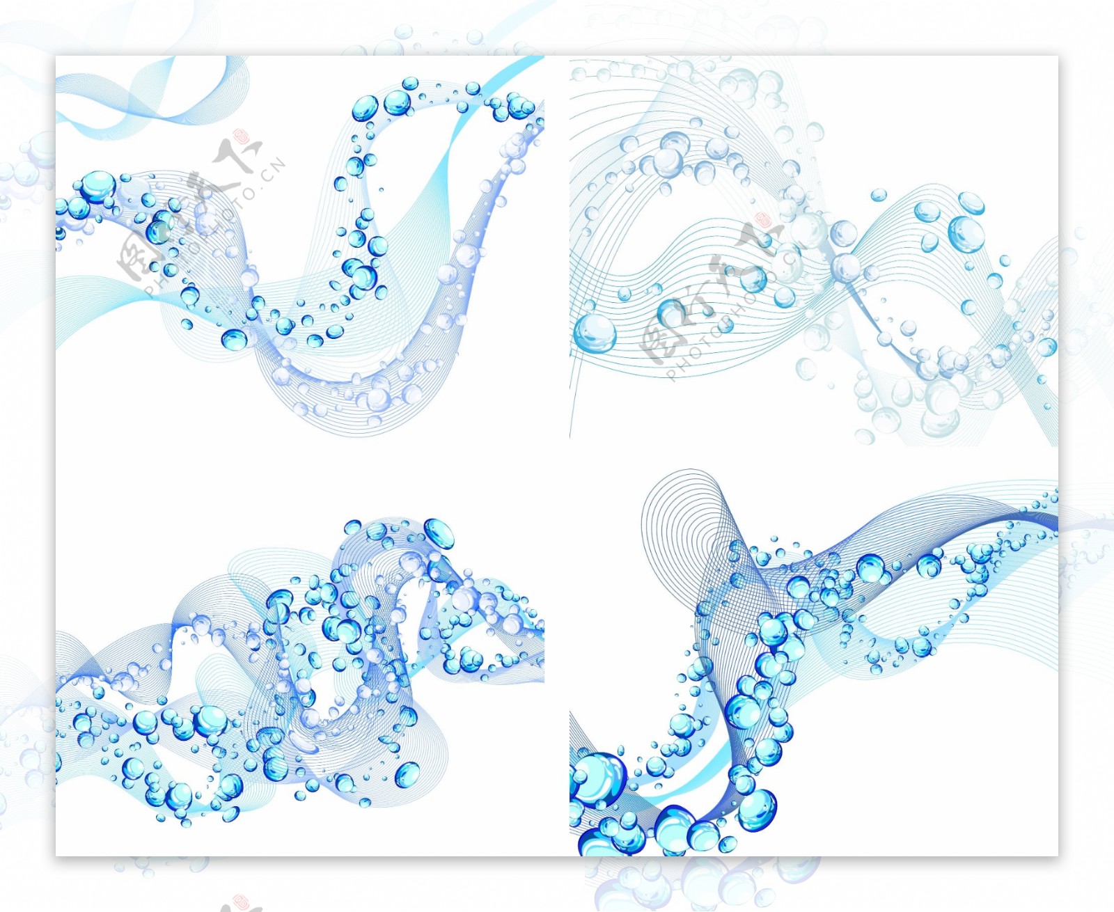 波浪线水泡矢量矢量素材