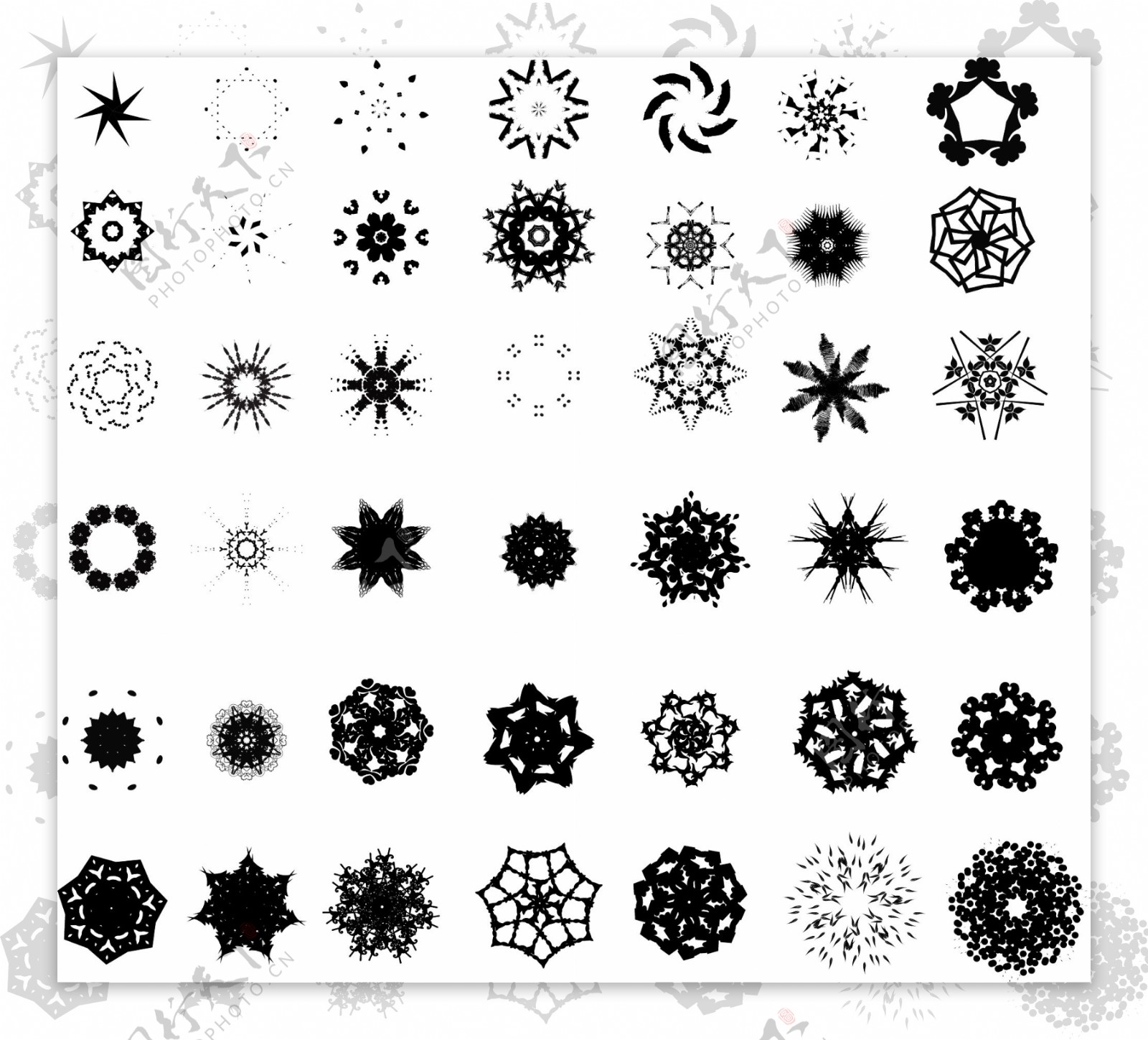 雪花花纹图案矢量图