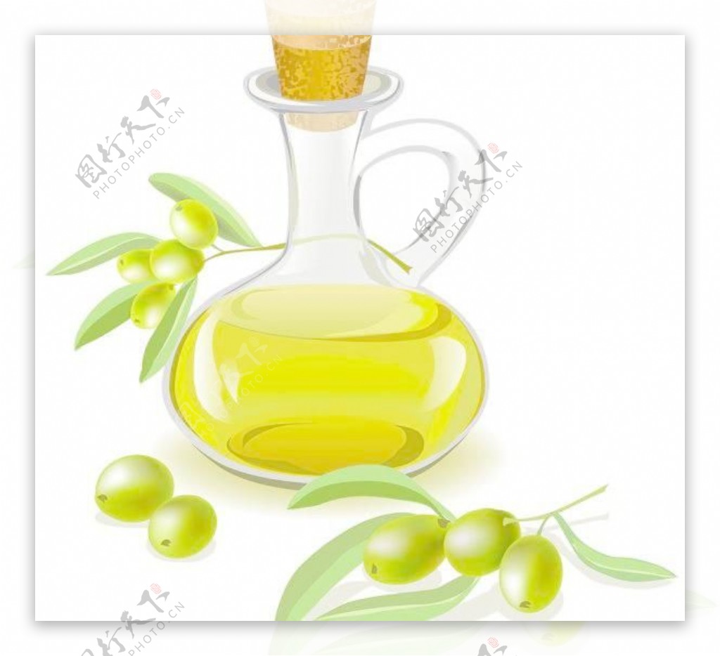 橄榄油瓶向量