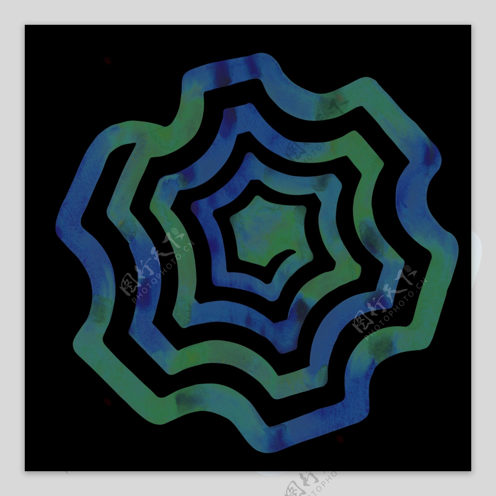 蓝紫色螺旋形迷宫AE模板视频