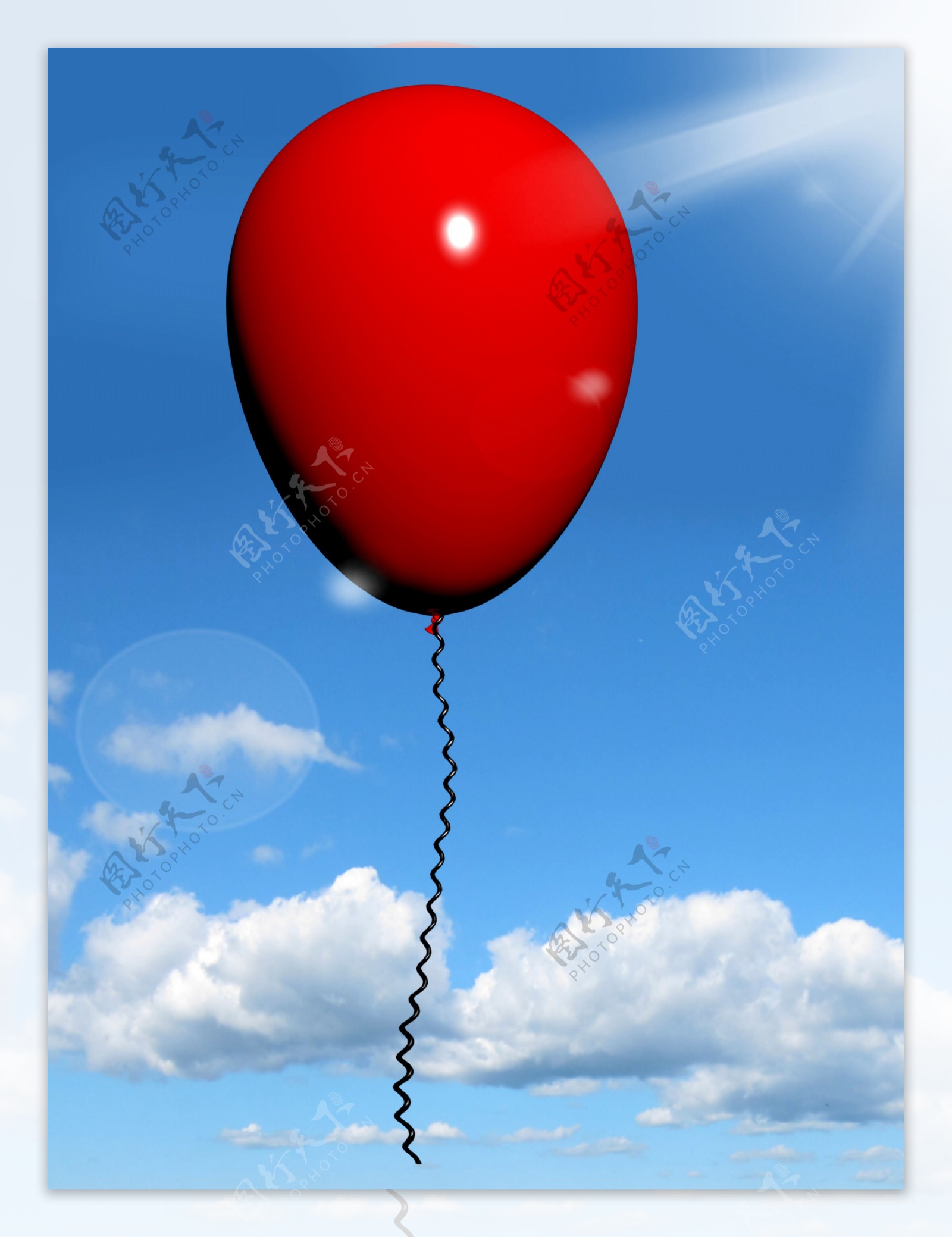 为庆祝或方天空红气球