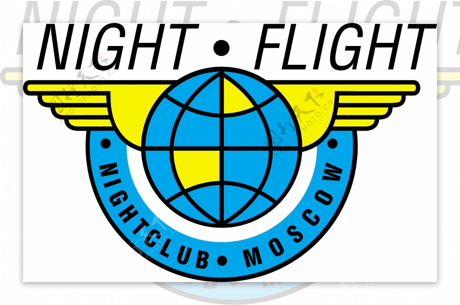 夜间飞行标志LOGO矢量格式AIIllustrator和EPS免费下载载体