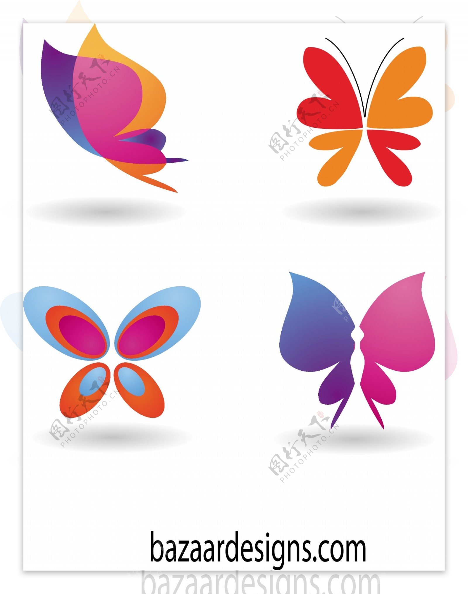 蝴蝶图标和符号集