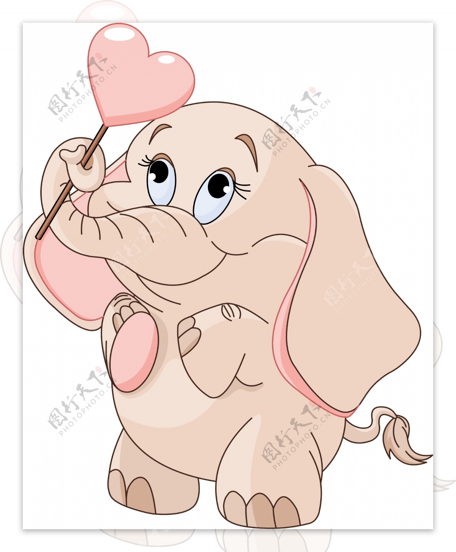 可爱粉红小象