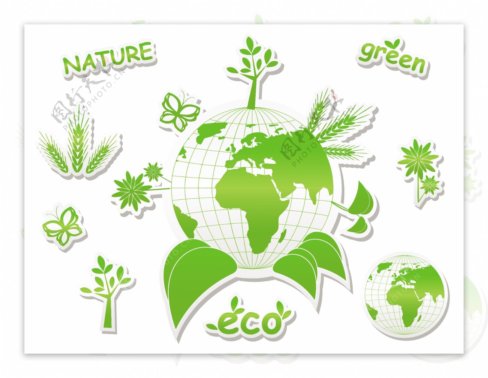 绿色环保图标矢量素材