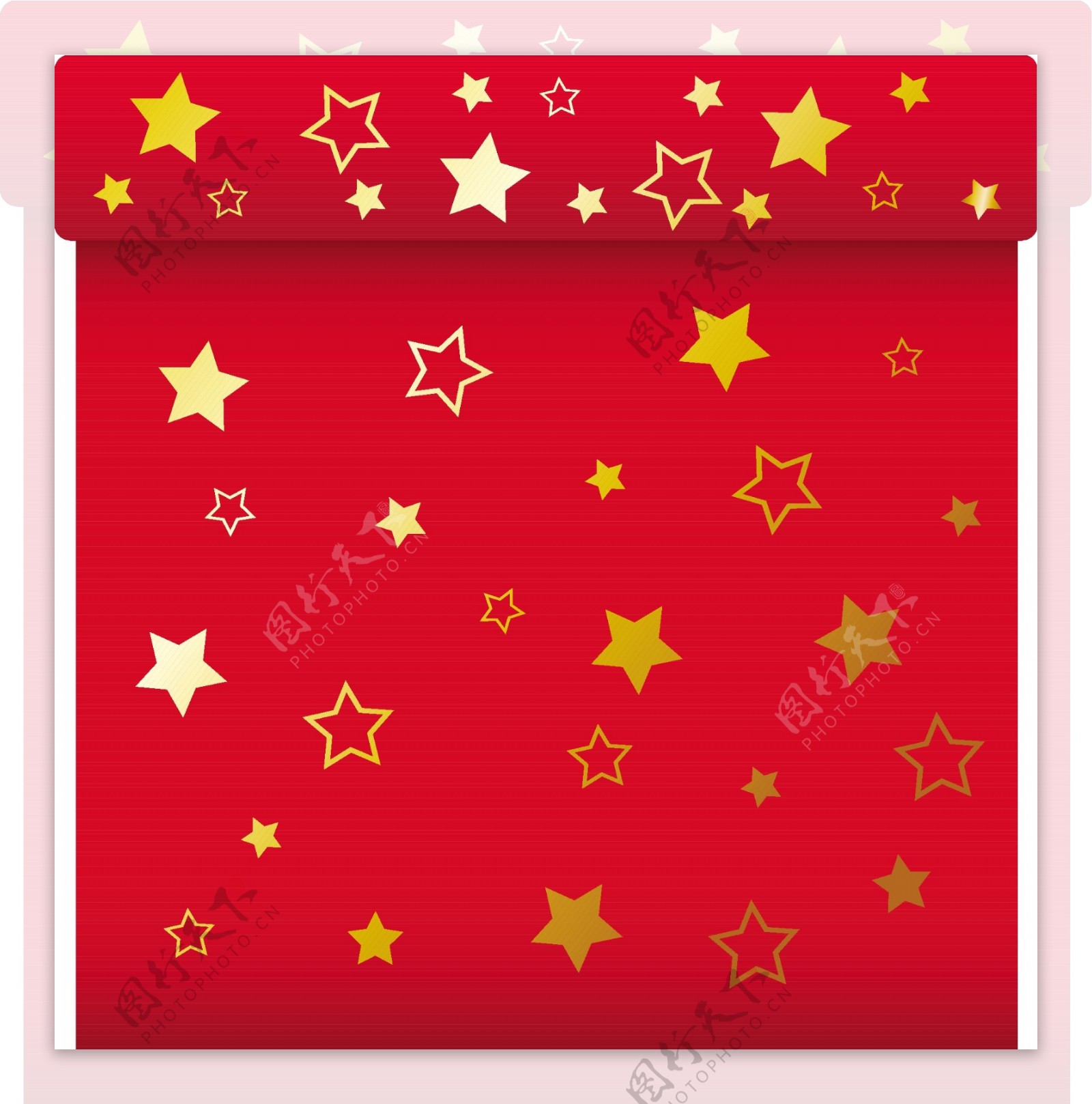 红色礼品盒圣诞矢量插画
