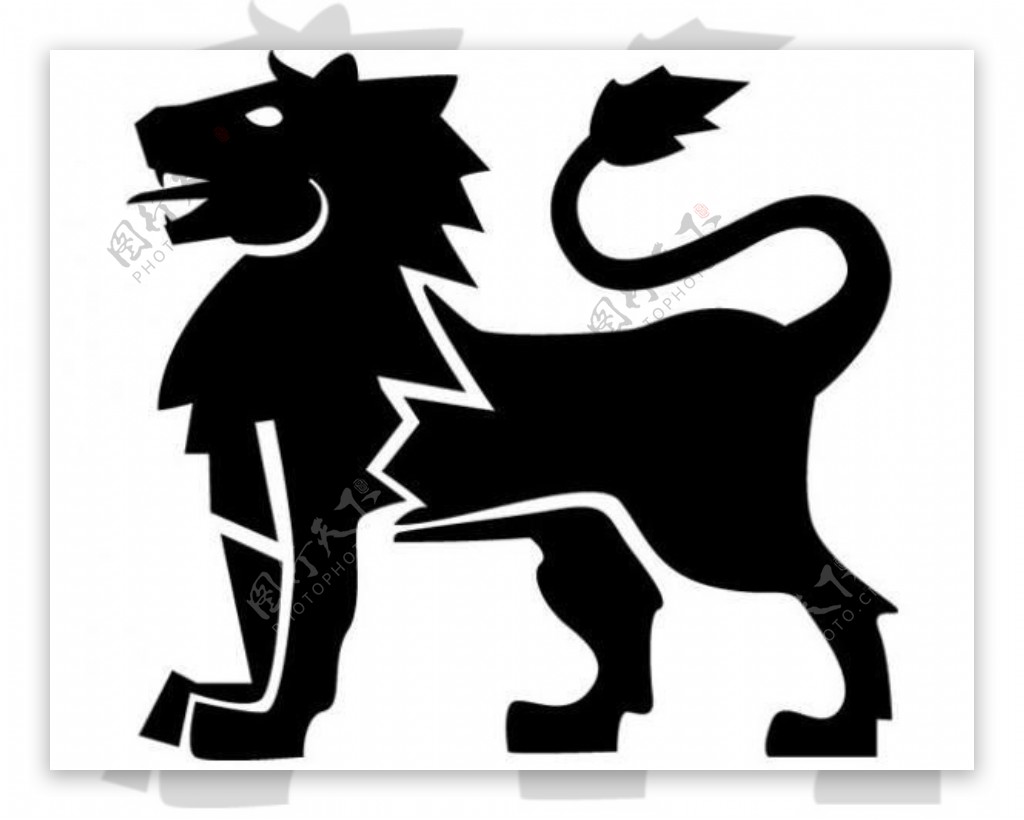 骄傲的黑色纹章狮子矢量图形