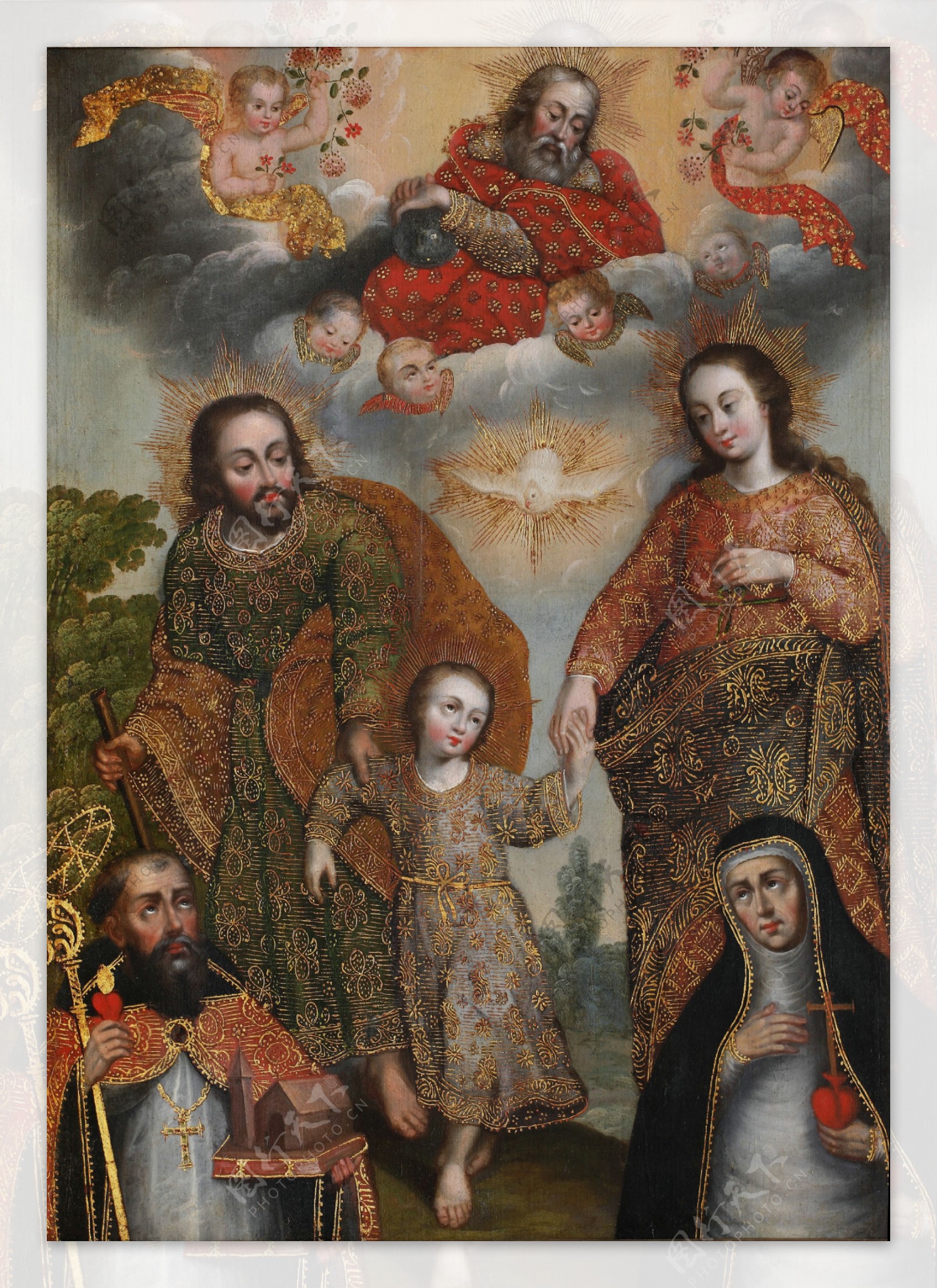 三位一体双圣奥古斯丁和圣凯瑟琳西耶娜图片