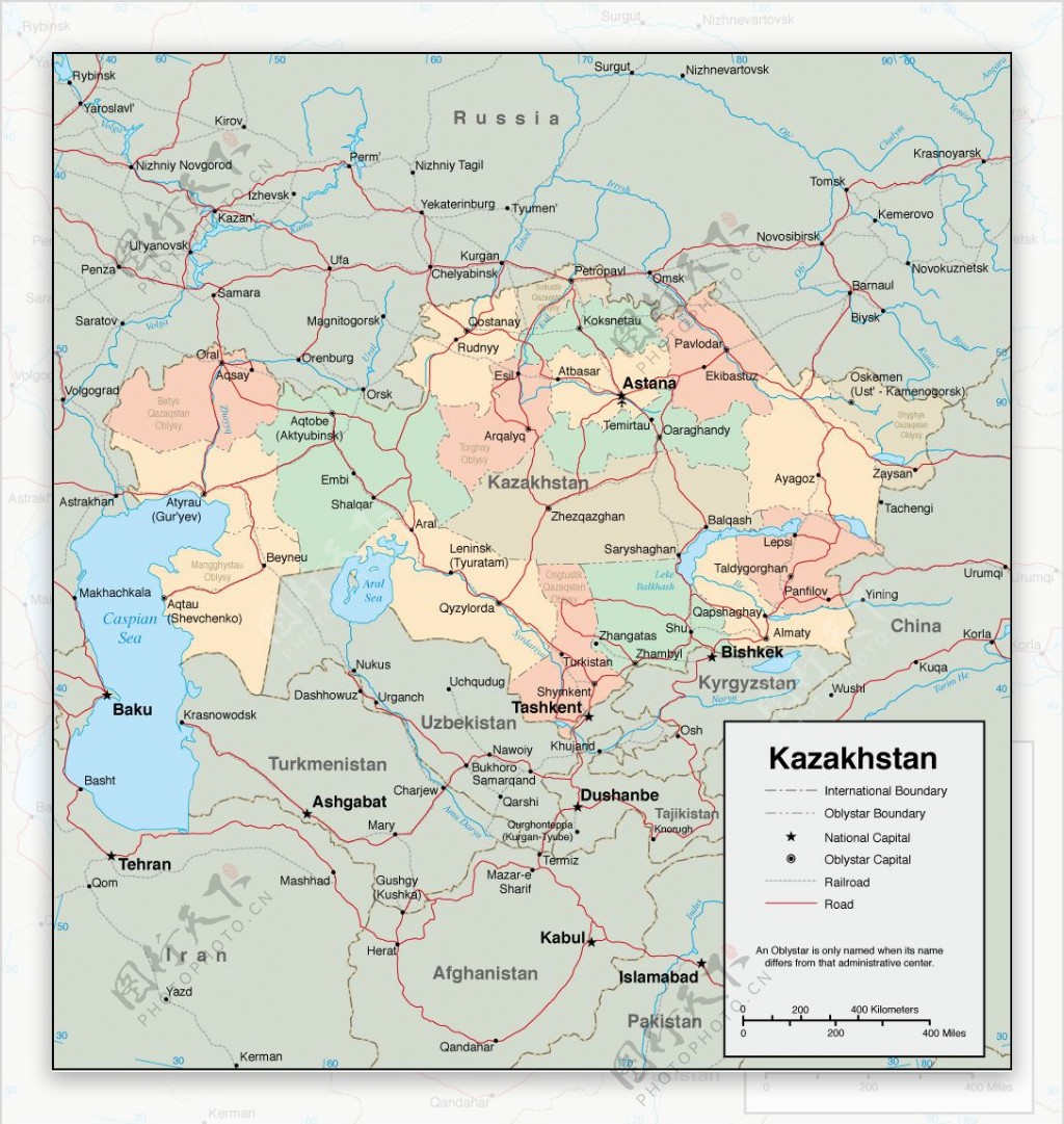 哈萨克斯坦地图