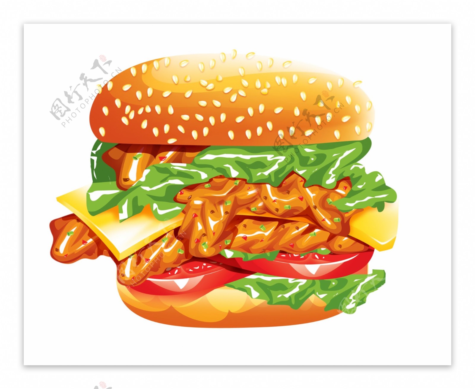 酷汉堡完全分层可以任意改色图片