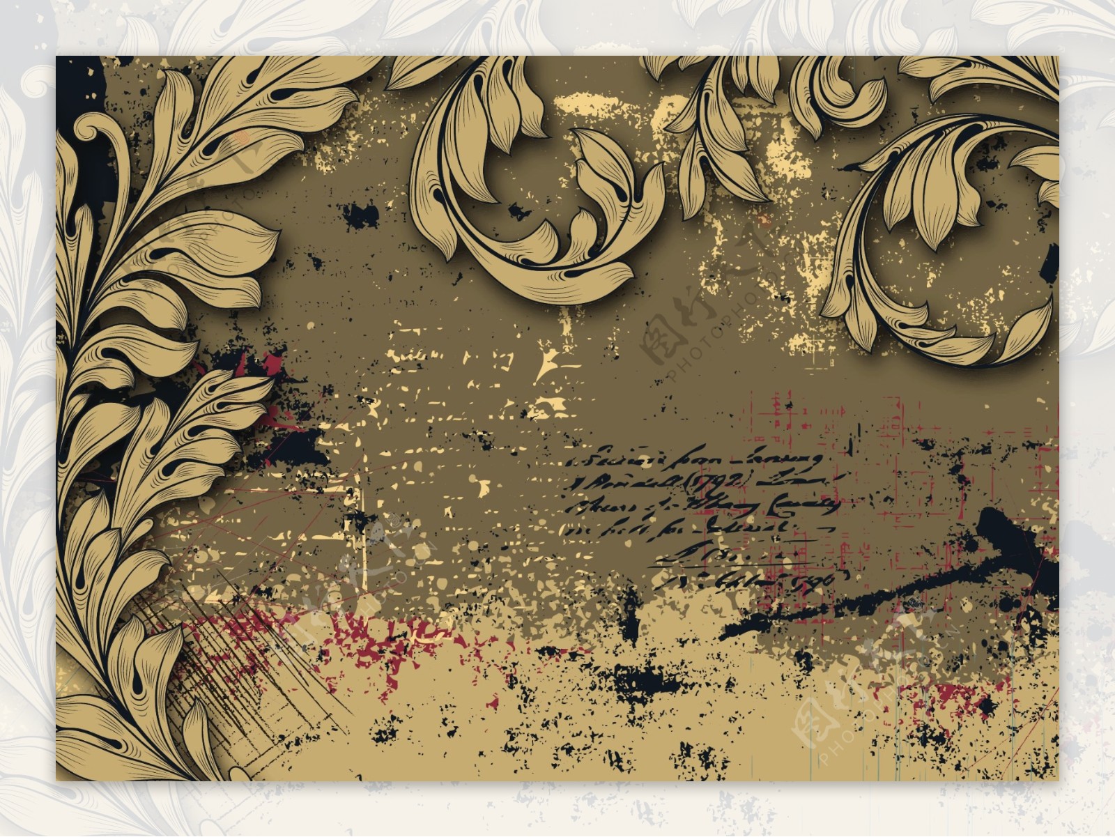 古典花纹图案的背景04矢量素材