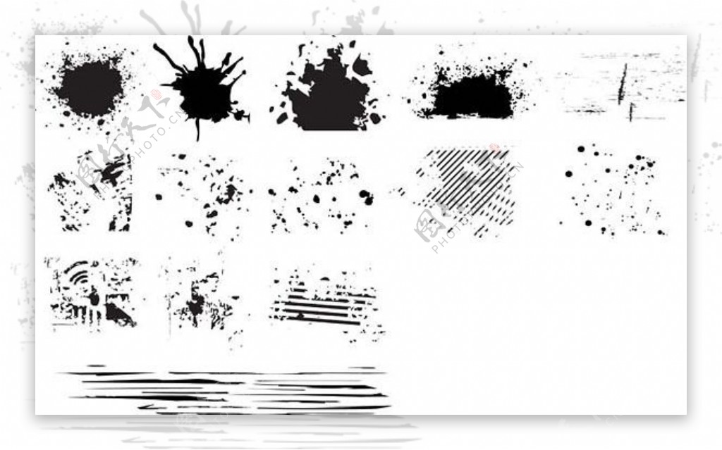 黑白设计元素系列矢量素材6墨迹墨点