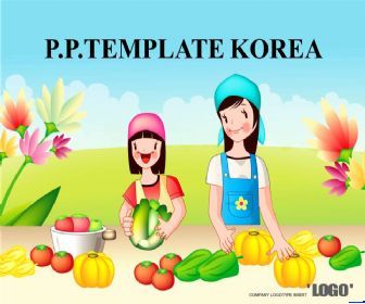 韩国健康水果饮食ppt模板