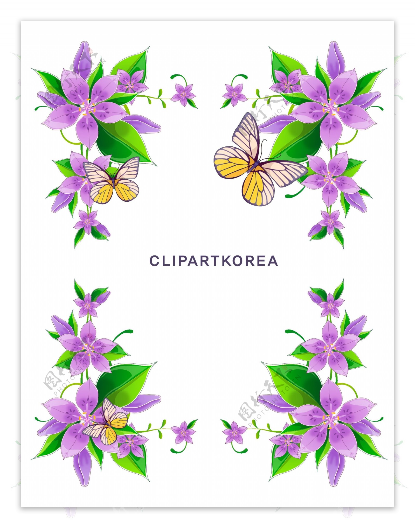 矢量紫色花卉文本框矢量模板
