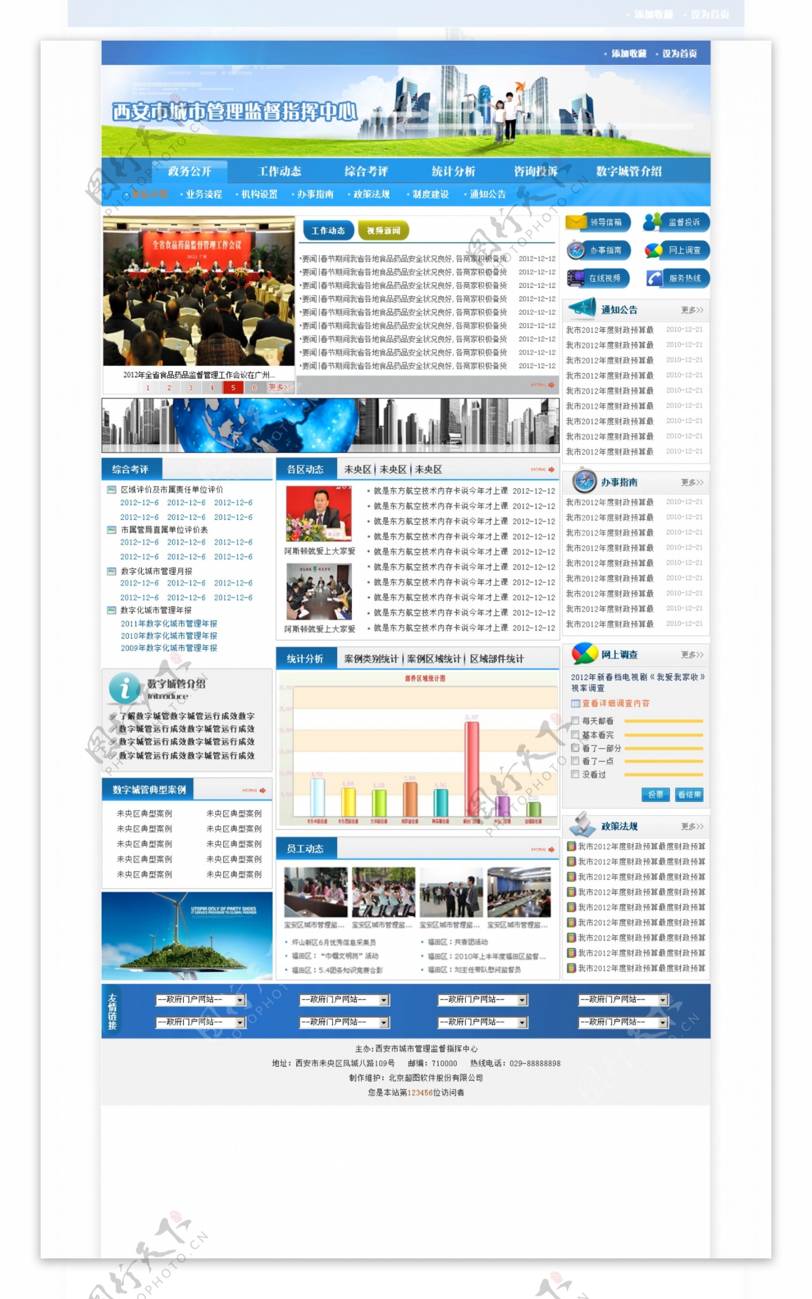 城市管理网页模板图片