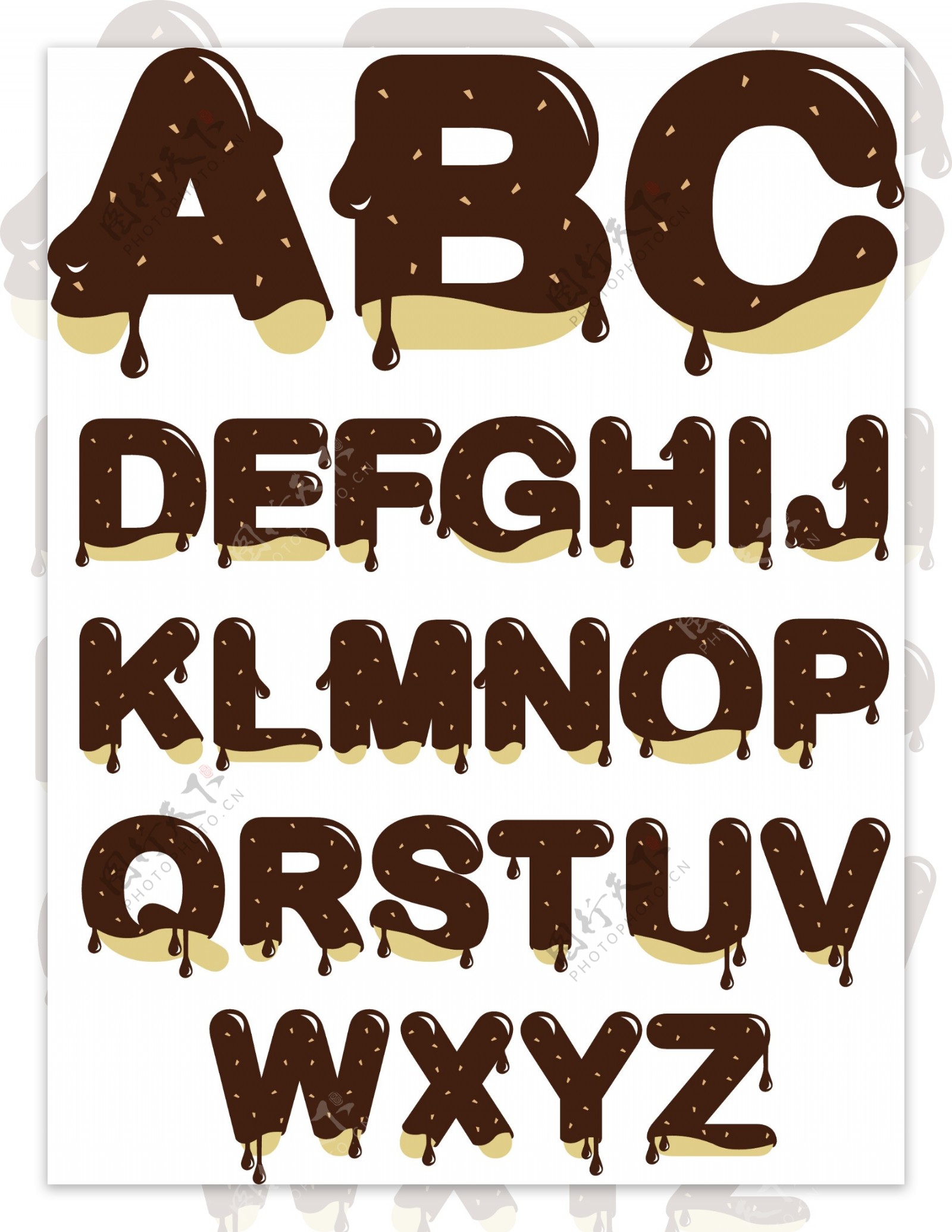 巧克力艺术字母